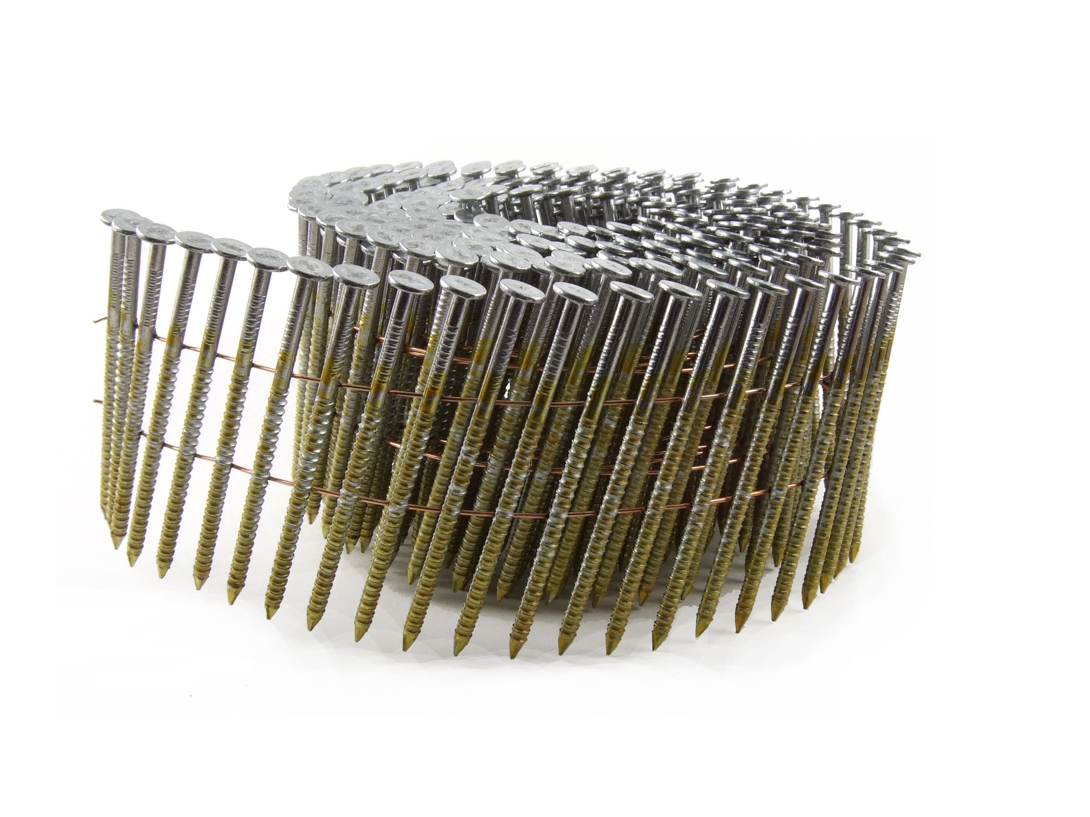 B&C Eagle 3X120HDRC 3-Inch x .120 x 15° Hot Dip Galvanized Ring Shank Coil Framing Nails - 2,500 Nails per Box - Ideal for Framing, Roofing, and Construction Projects