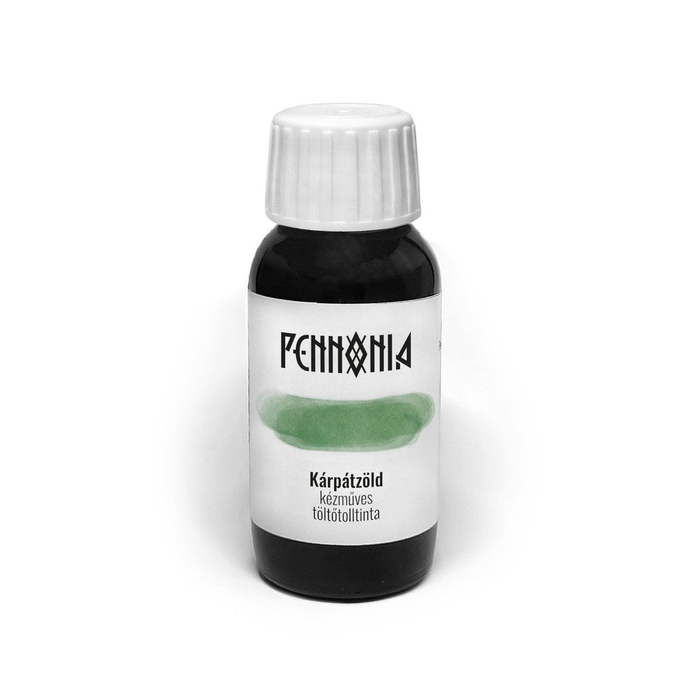 Pennonia 60ml Ink Bottle - Kárpátzöld Fluorescent (Carpathian Green) Fountain Pen Ink for Calligraphy, Journaling & Artistic Writing - Vibrant Green Shade for Premium Writing Experience
