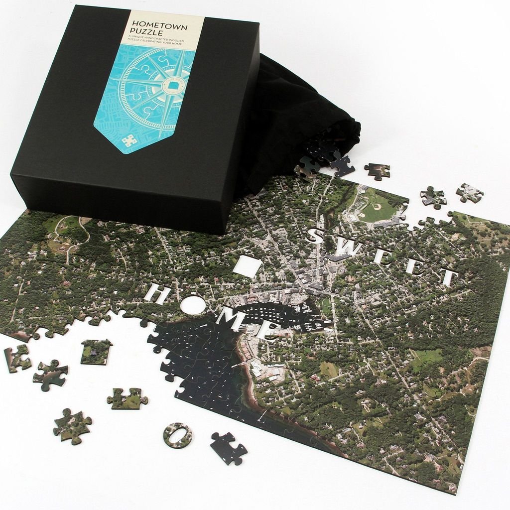Custom Wooden Aerial Map Puzzle - 300 Piece Personalized Home Jigsaw for Puzzle Lovers | Unique Housewarming Gift, New Home Present, First Home Keepsake | Perfect for Family Game Nights & Home Decor