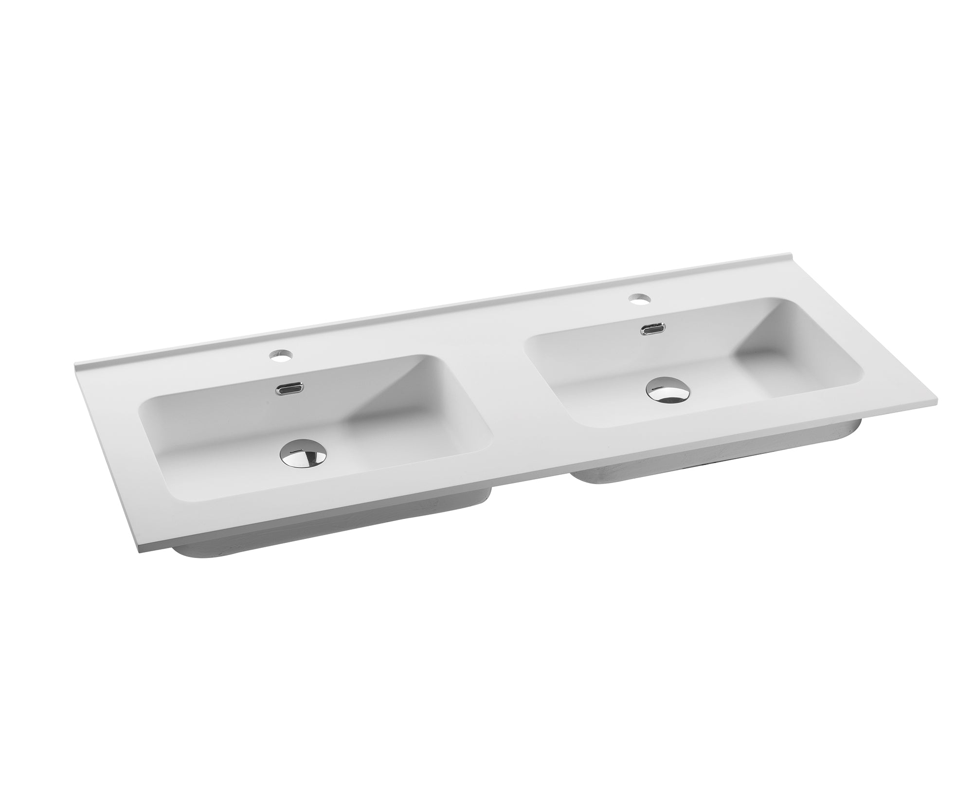 VALENZUELA Rondo 48-Inch Double Bowl Bathroom Sink - Modern VMR2120101 Basin for Vanity & Bathroom Remodel - Perfect for Master Bath, Guest Bath, and Powder Room