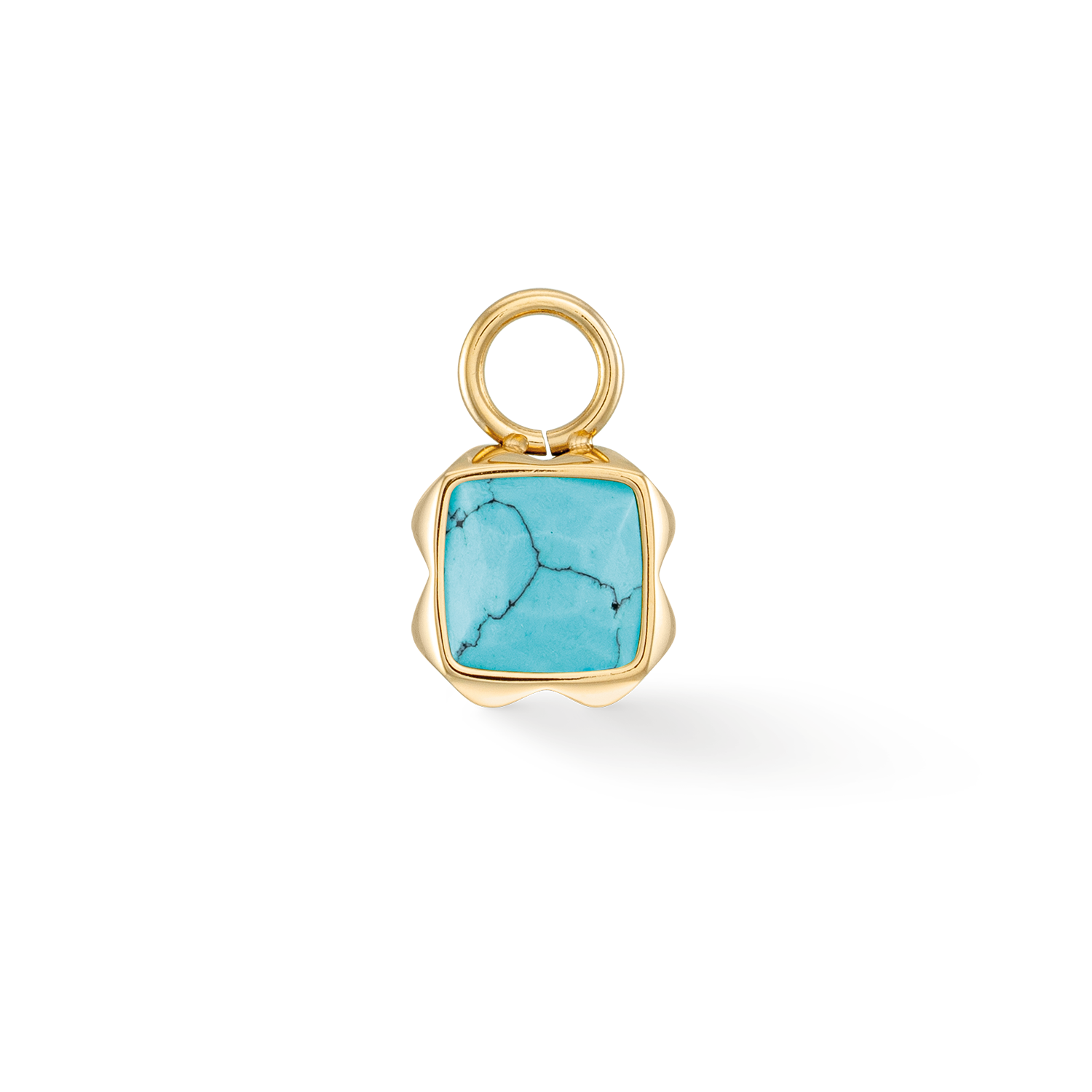 December Birthstone Charm - Genuine Turquoise in Gold Setting | Perfect for Necklaces, Bracelets & Jewelry Gifts