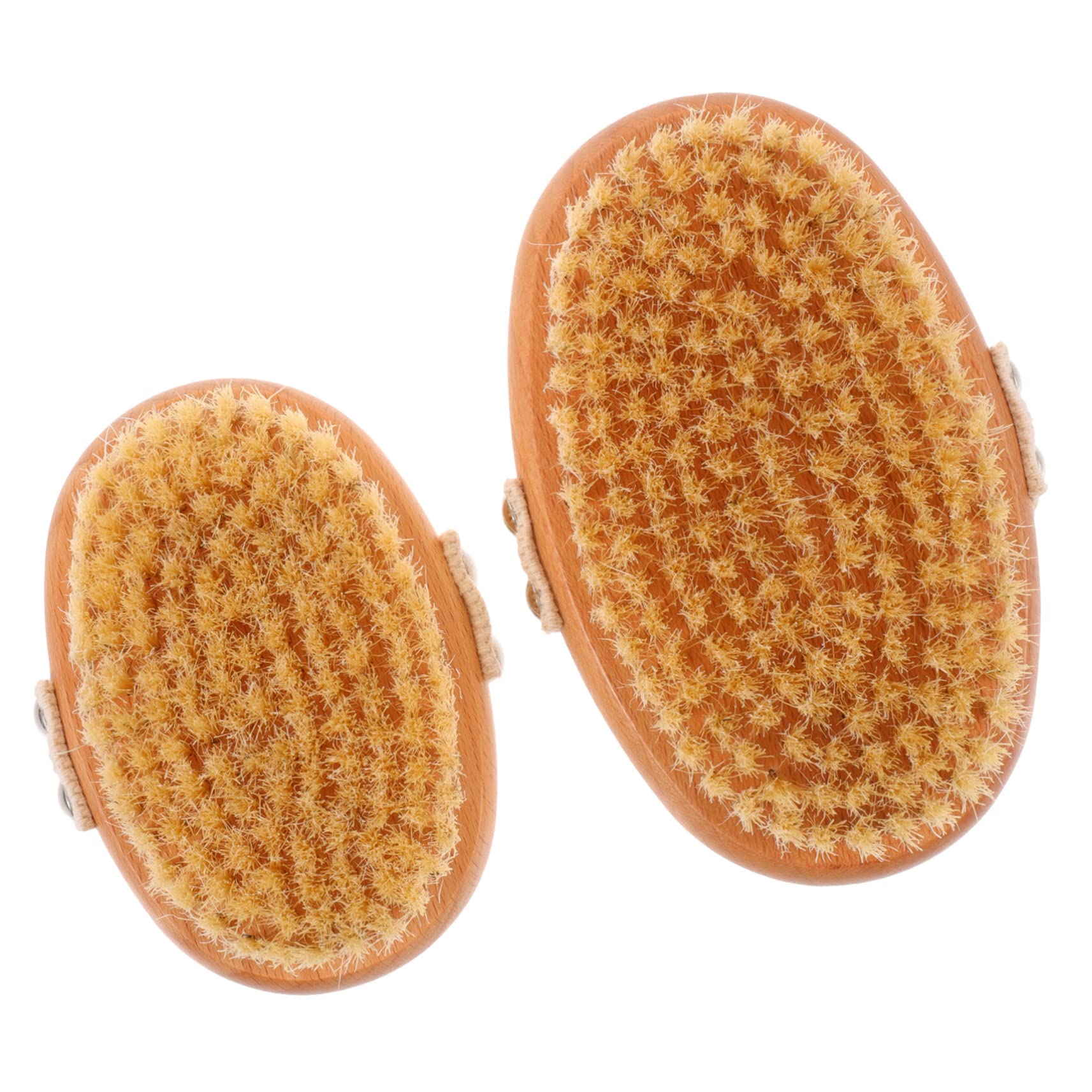 Beaupretty 2-Pack Body Scrub Brush Set - Exfoliating Shower Brush with Long Handle for Back, Nylon Bristles, Light Brown - Perfect for Dry Brushing & Deep Cleansing in Bath or Shower