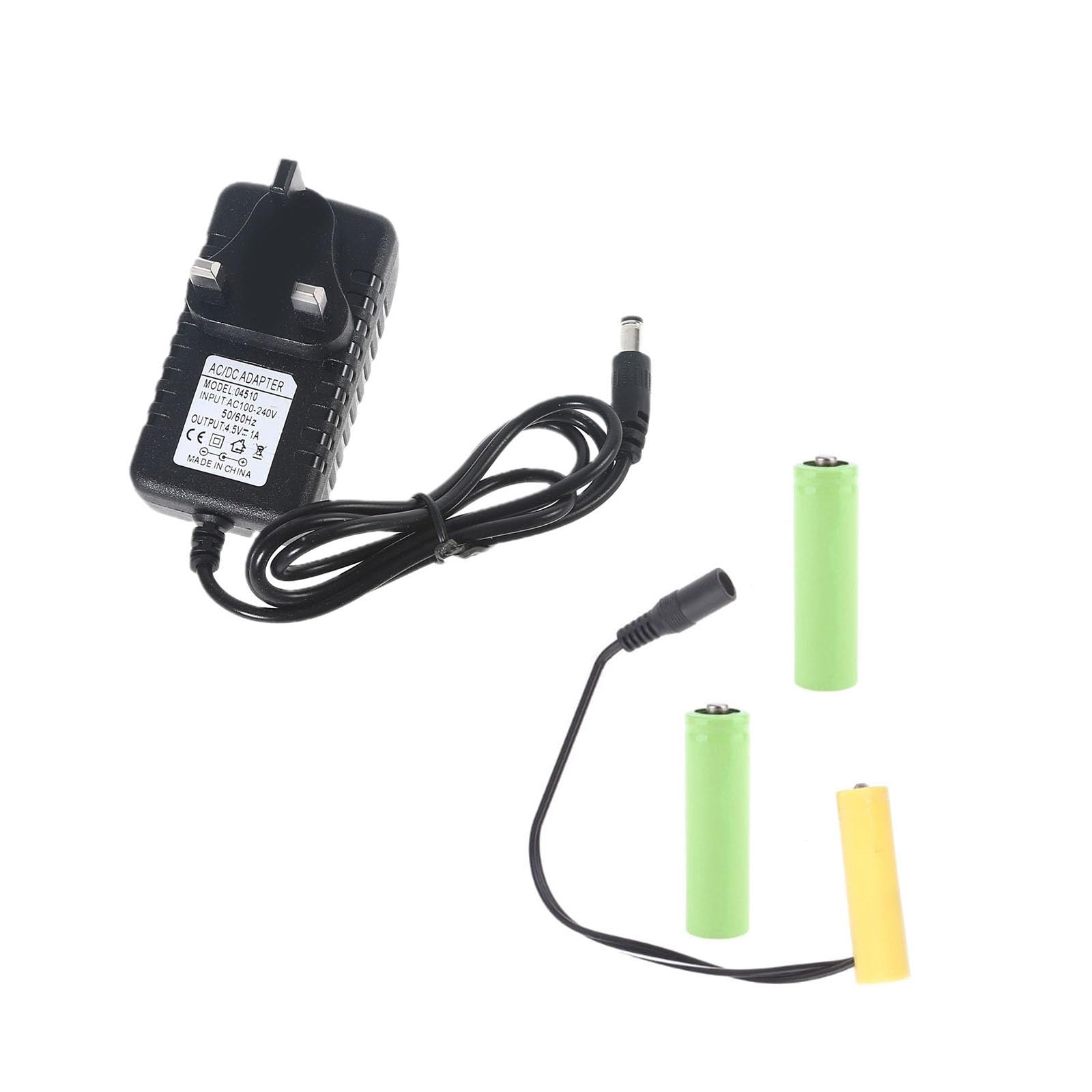 Necvior 4.5V LR6 Battery Eliminator Cable - Replaces 3Pcs 1.5V AA Batteries for LED Lights, Toys & Doorbells | AC Power Adapter Kit for Continuous Use in Home Electronics