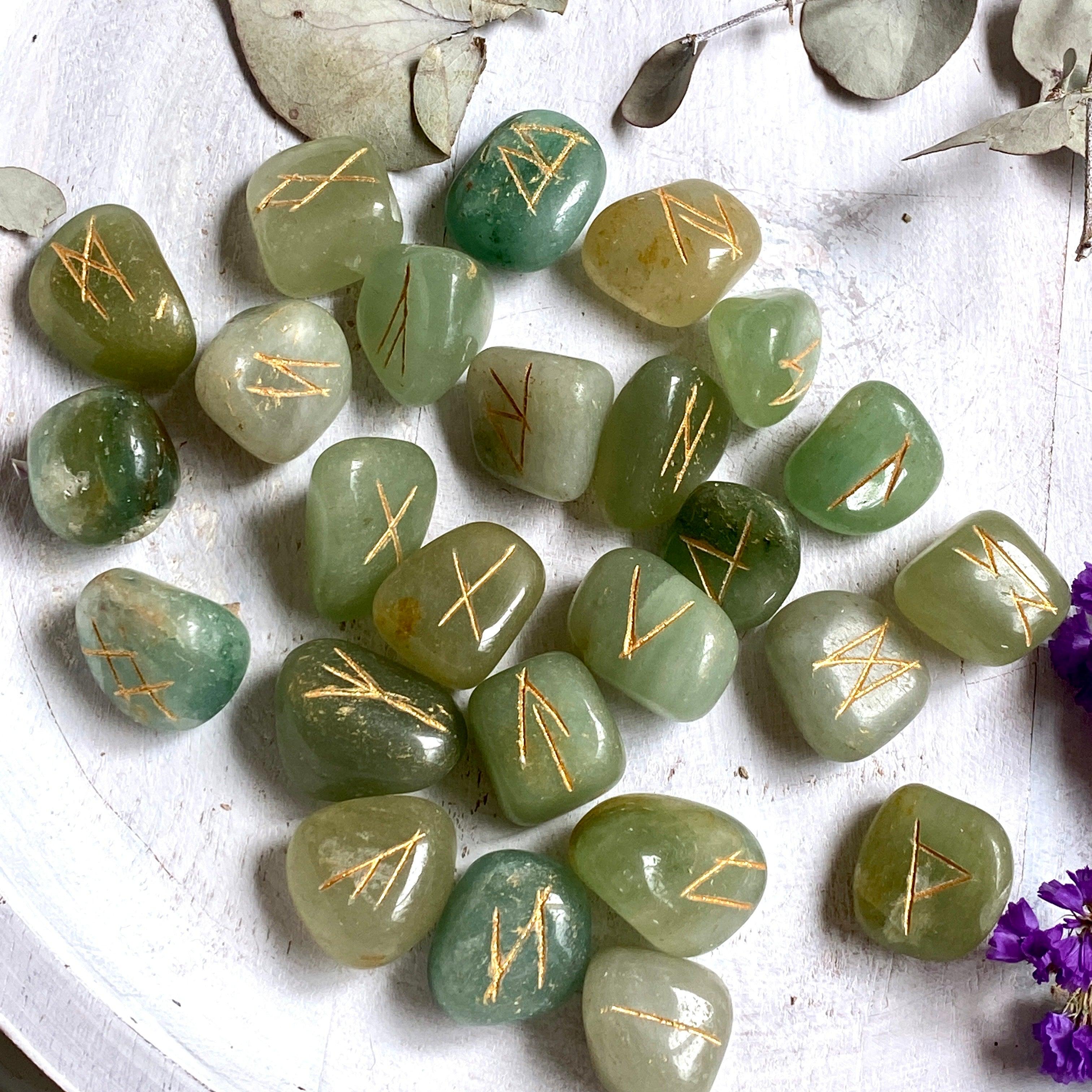 24 Pack Runes Set - Norse Viking Divination Stones for Meditation, Spiritual Guidance & Home Decor - Perfect for Pagan Rituals, Wiccan Altars & Gift Giving