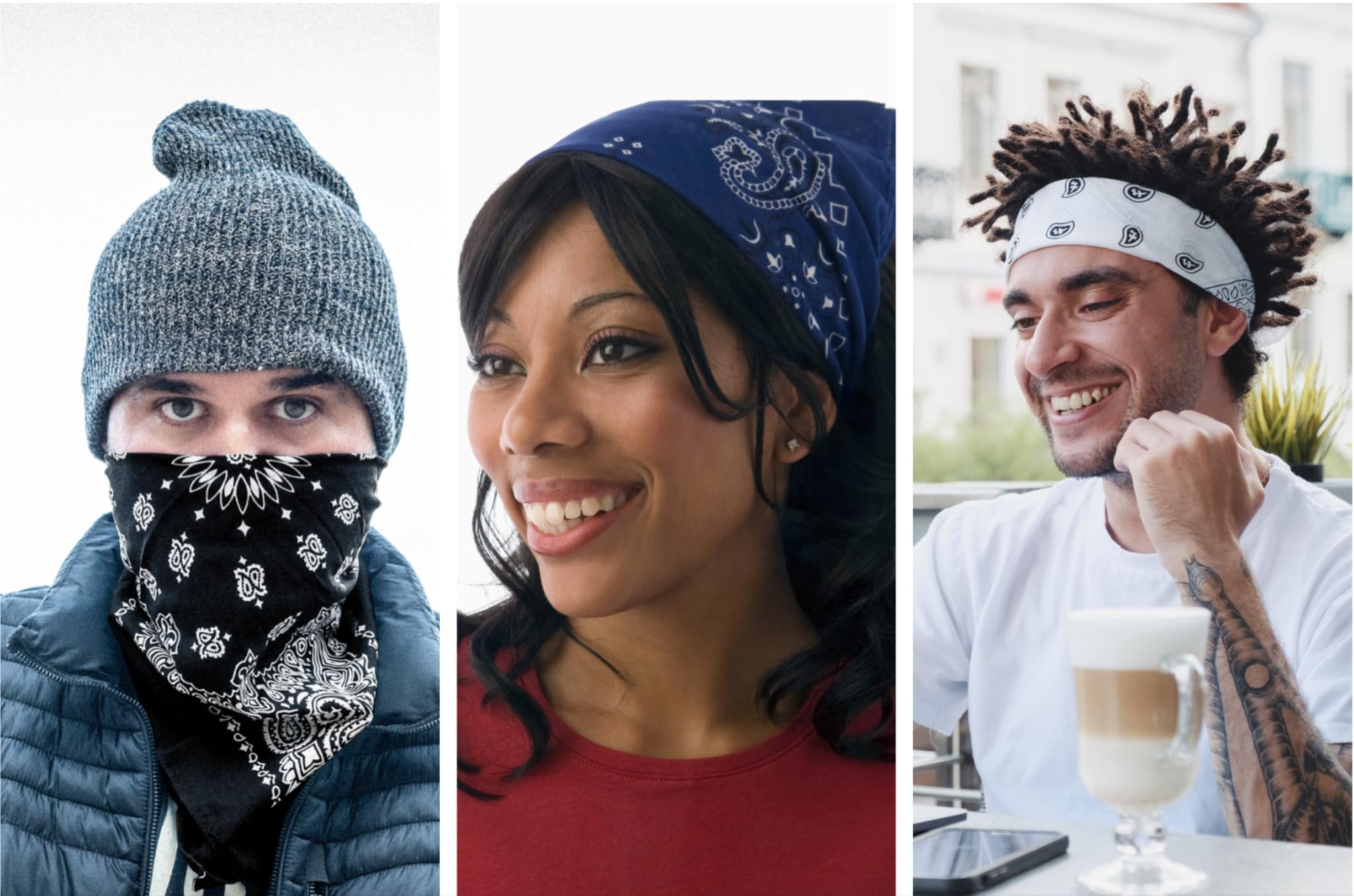 6-Pack 100% Cotton Bandanas for Men & Women - Soft, Breathable & Stylish - Perfect for Outdoor Activities, Sports, Fashion Accessories & Holiday Gifts