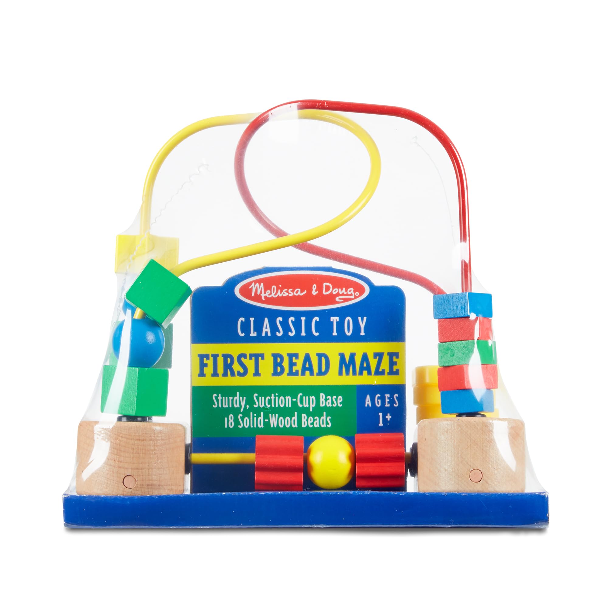 Melissa & Doug First Bead Maze - Wooden Educational Toy for Toddlers & Babies | Montessori Learning Activity for Fine Motor Skills | Perfect for Floor Play, High Chair & Table Use