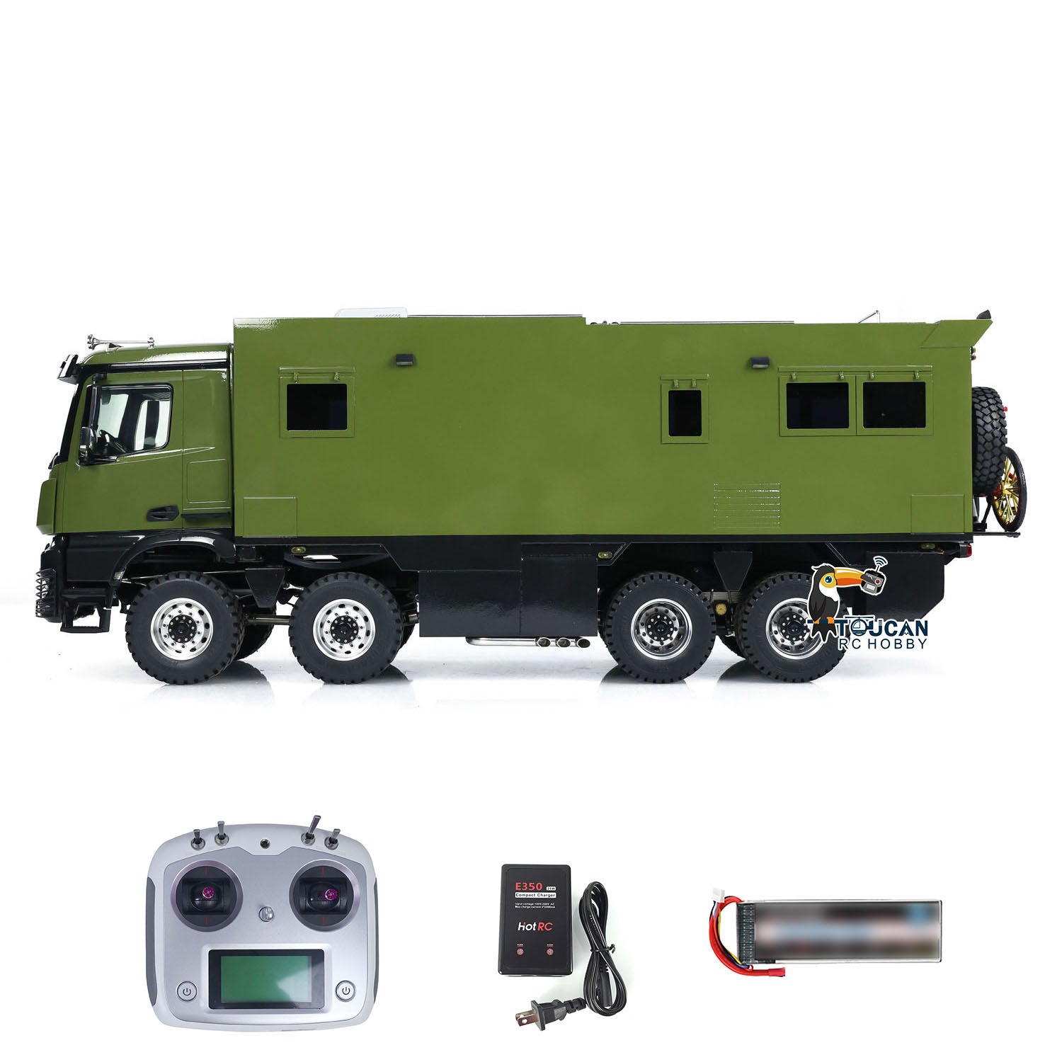 1/14 Scale 8x8 Metal Chassis RC Rock Crawler - Remote Control Off-Road Vehicle, Hobby Grade Simulation Model Car with Painted Body (Ready to Assemble) - Perfect for Outdoor Adventures, Backyard Crawling & RC Enthusiast Collections