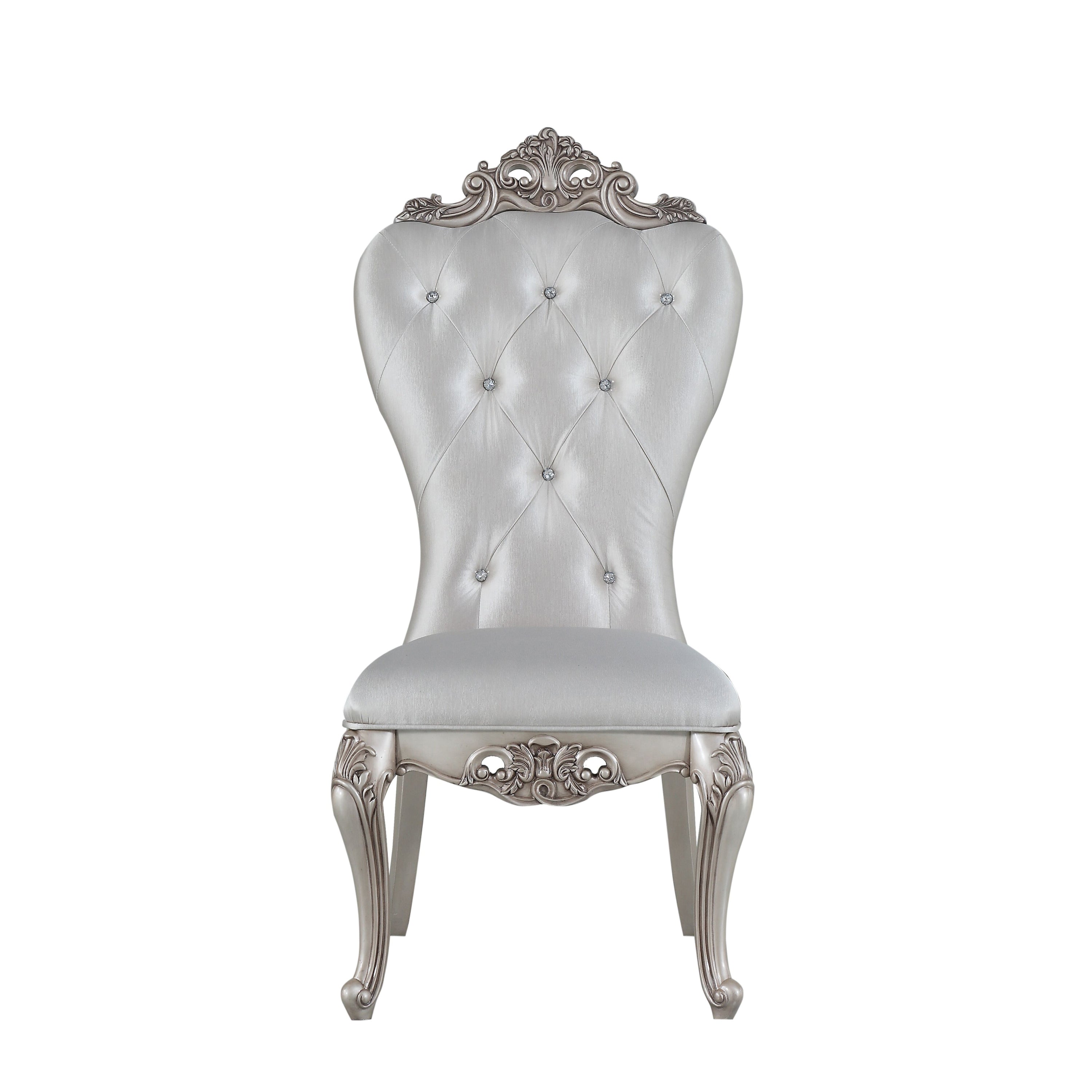 Luxury Cream & Golden Ivory Tufted Side Chairs Set of 2 - Elegant Accent Chairs for Dining Room, Living Room or Bedroom Decor