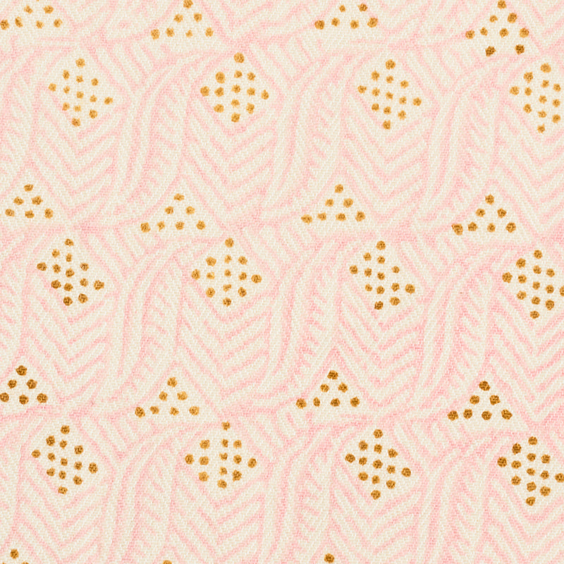 Handmade Indian Leaf Block Printed Pink Copper Home Decor - Perfect for Boho Living Room, Bedroom & Wedding Decorations
