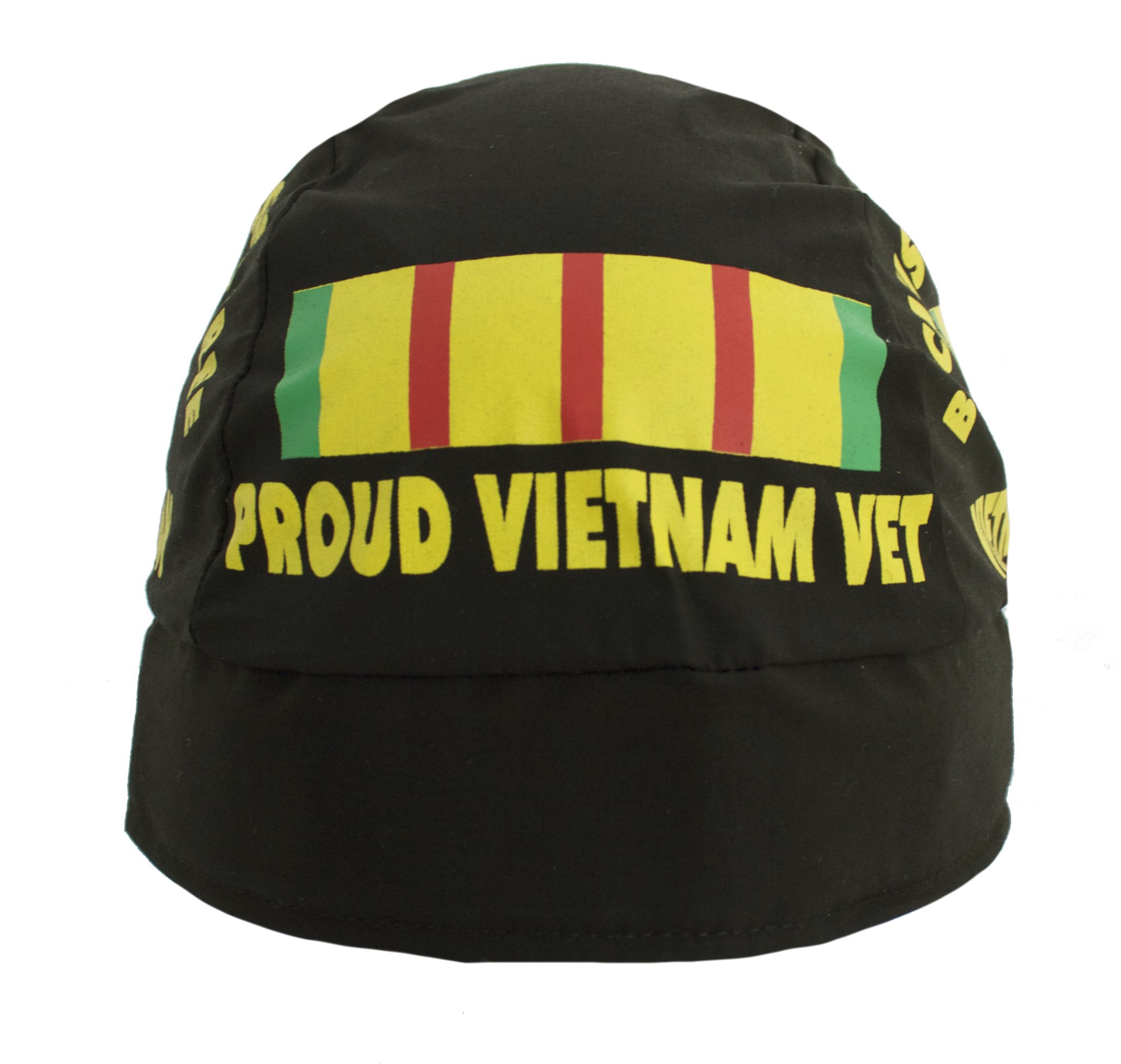 Proud Vietnam Veteran Black Skull Cap Hat - Hiphopville Adjustable Bandana with Tie for Motorcycle Riding, Outdoor Activities & Patriotic Events