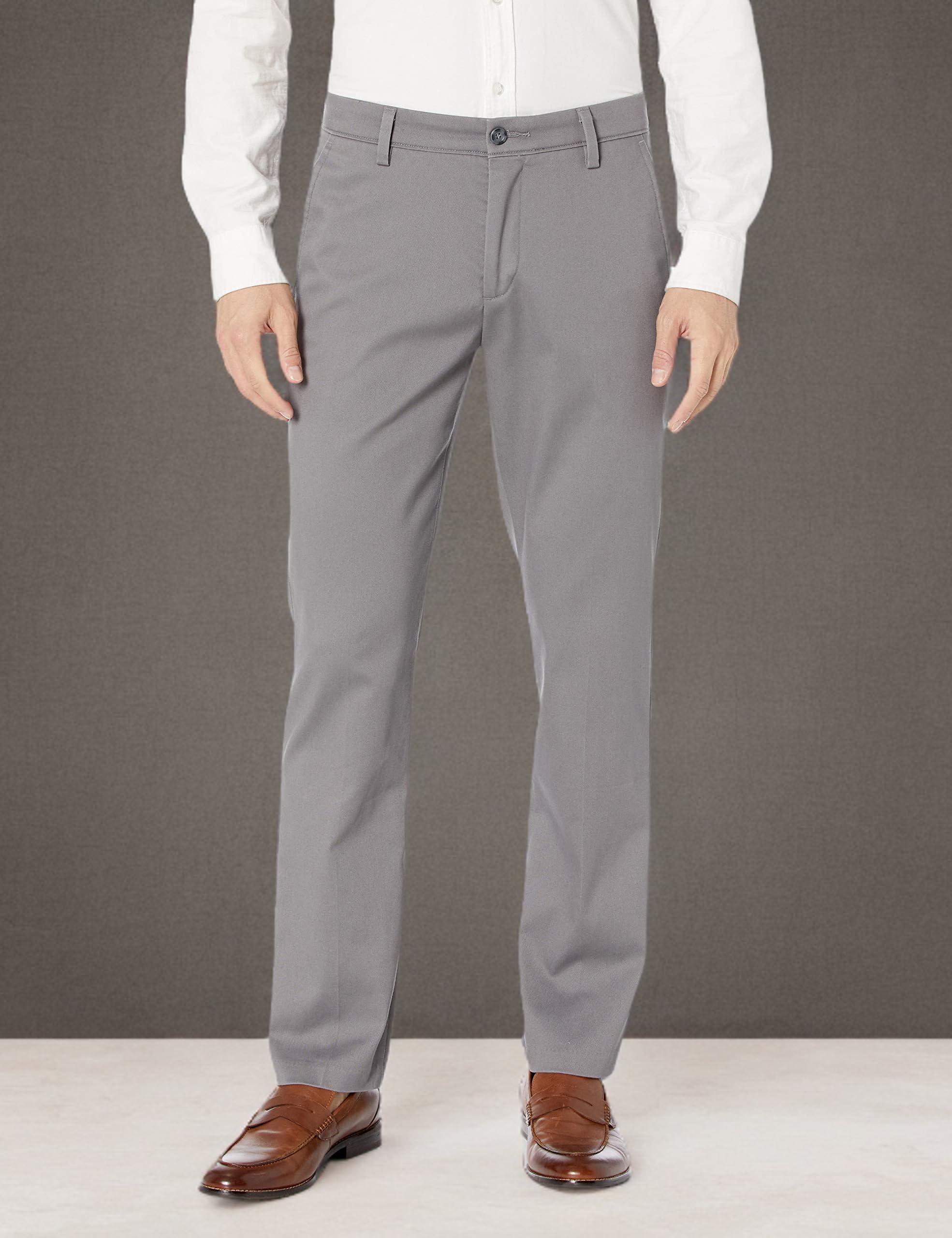 Dockers Men's Slim Fit Easy Khaki Pants - Comfortable Stretch Chinos for Work, Office & Casual Wear | Lightweight Travel & Business Attire