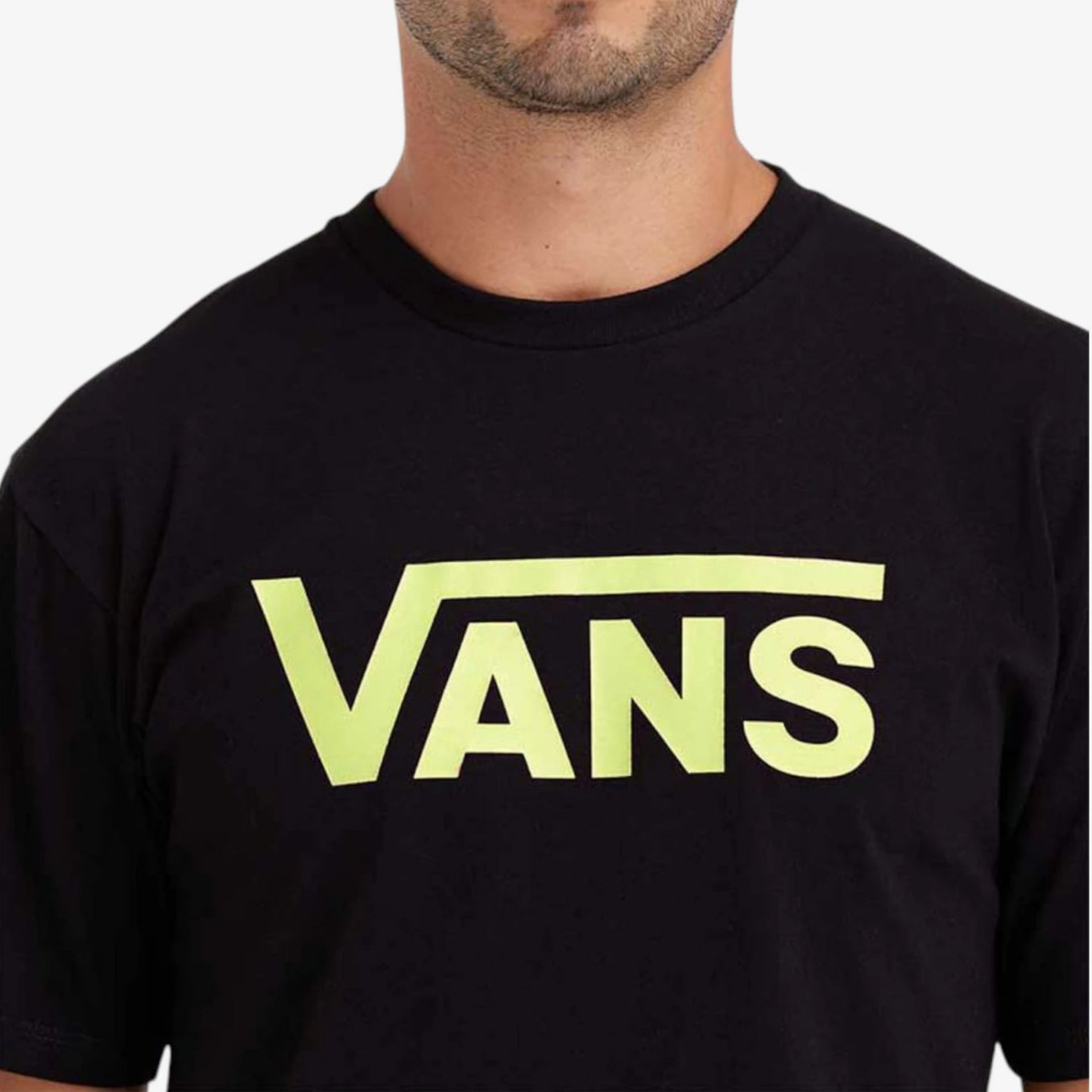 Vans Classic Logo Black & Yellow T-Shirt - Men's Casual Short Sleeve Tee for Streetwear, Skateboarding & Everyday Outfits