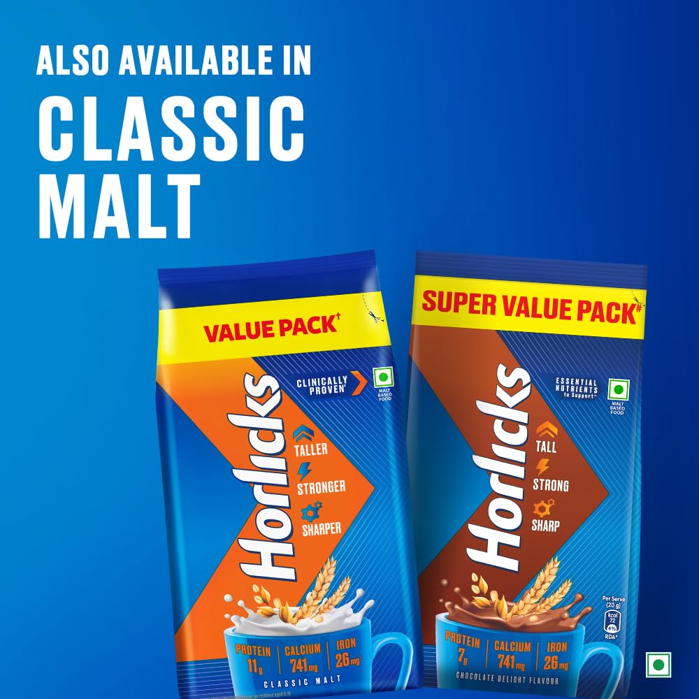 Horlicks Chocolate Nutrition Drink Powder - 750g Pouch | Delicious & Nutritious Meal Replacement for Kids & Adults | Perfect for Breakfast, Snacks & Post-Workout Recovery