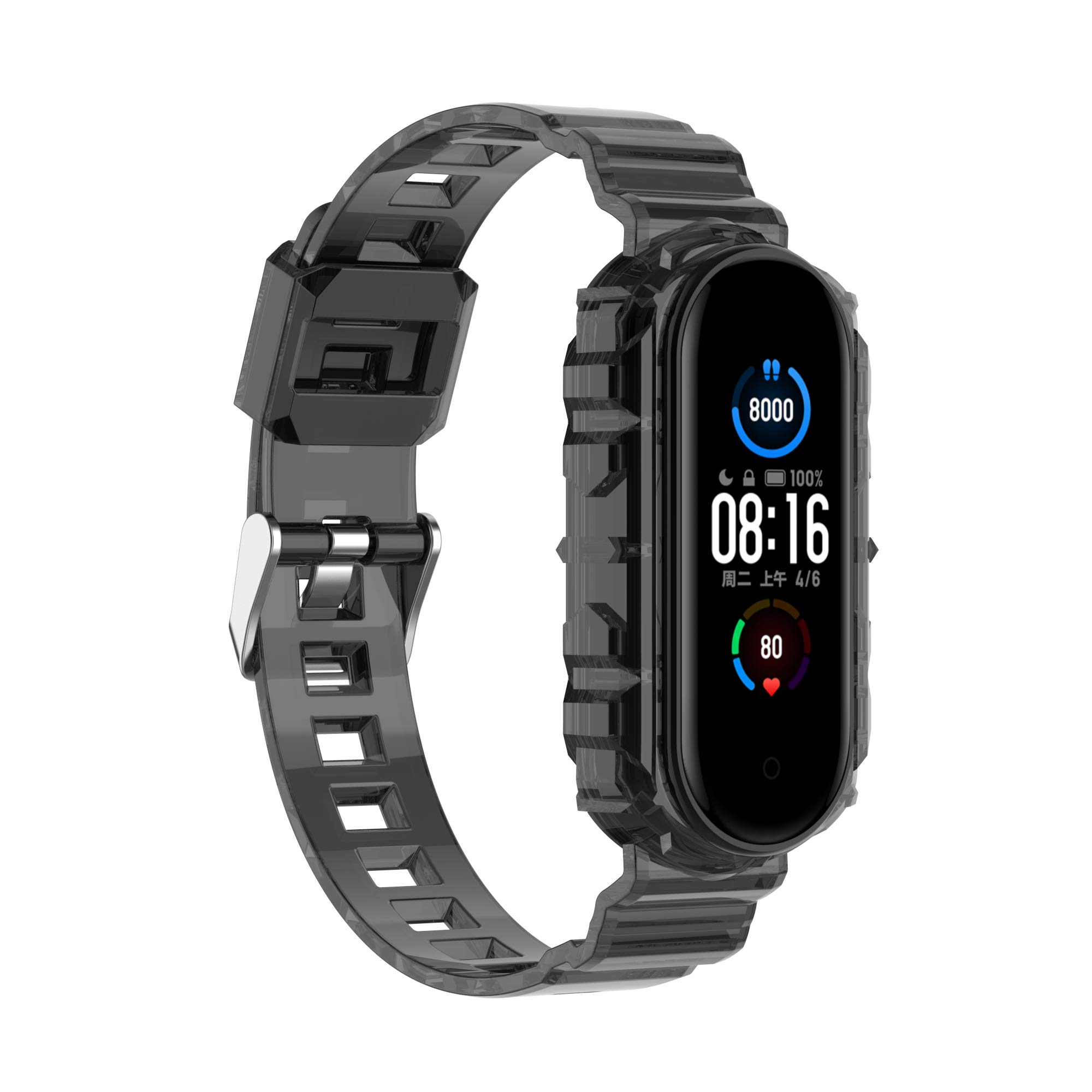 Premium Silicone Replacement Band for Xiaomi Mi Band 7/6/5 & Amazfit Band 5 - Soft, Flexible, Breathable Sports Wristband with Metal Buckle - Perfect for Running, Gym Workouts & Daily Wear