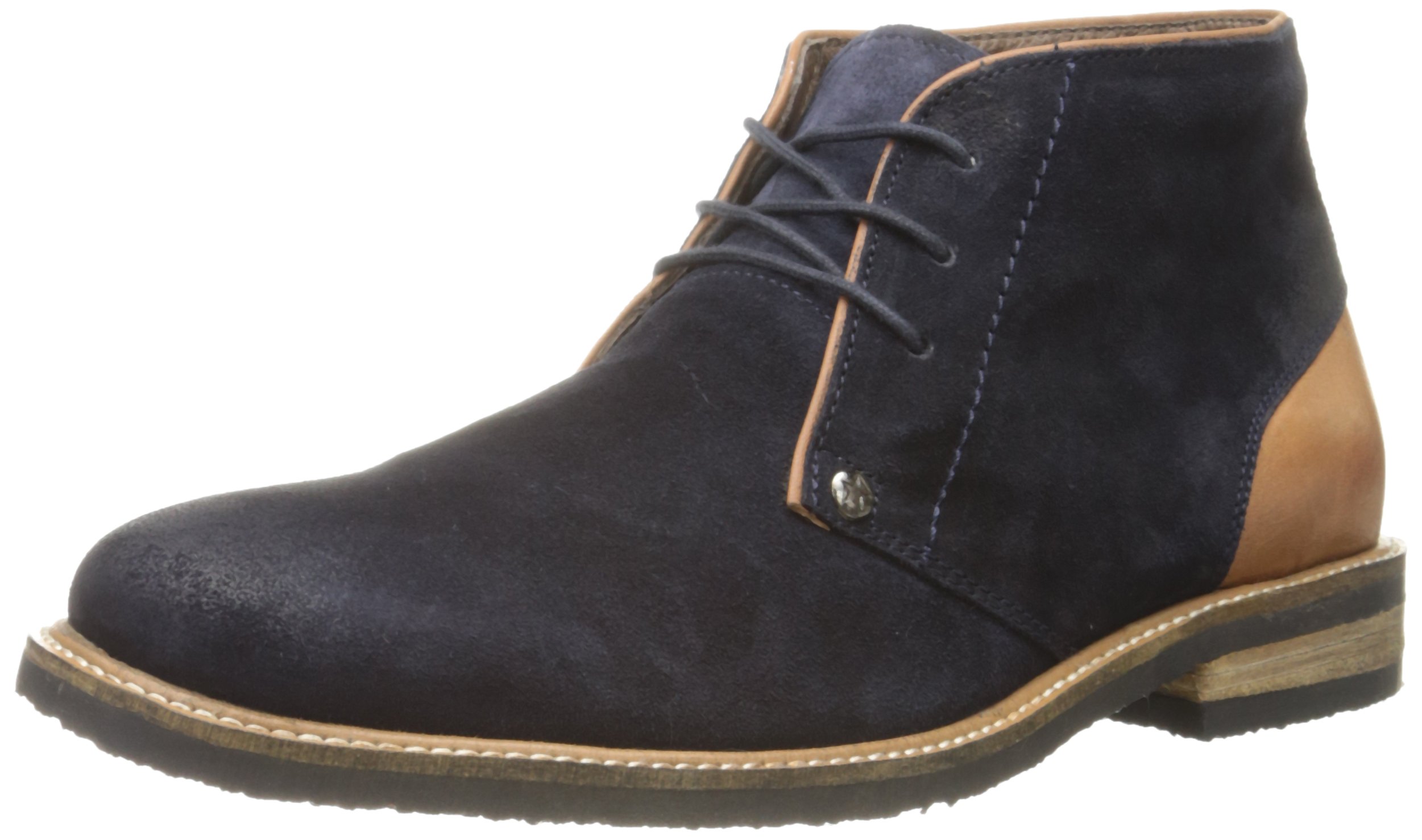 Men's Testosterone Air Alert Genuine Leather & Suede Two-Tone Chukka Desert Boots - Comfortable Casual & Work Shoes for Outdoor Walking, Hiking, and Daily Wear