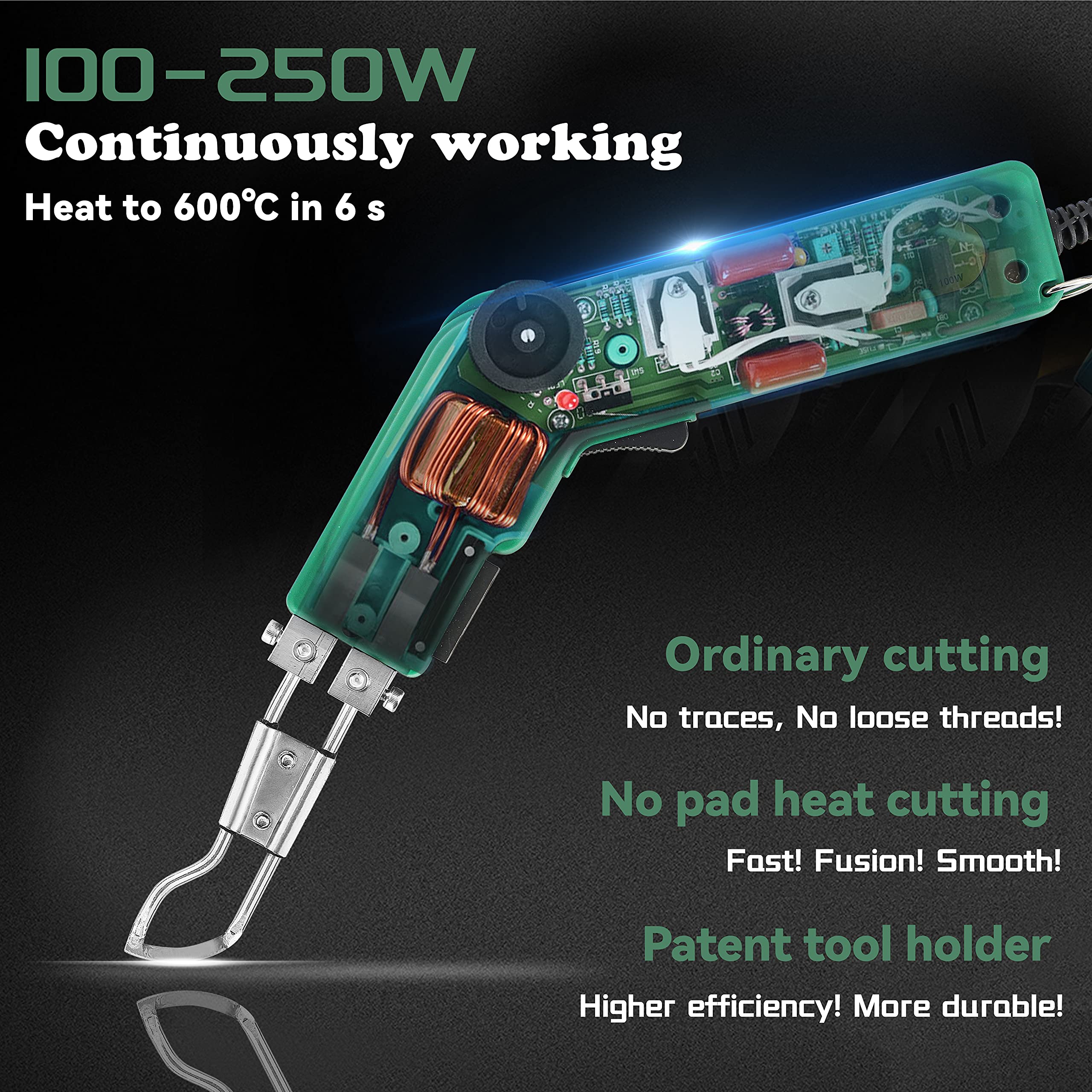 Huanyu 100W Professional Electric Foam Cutter Kit - 600°C Hot Knife for Styrofoam, Sponge & Rope Cutting - DIY Sculpture Tool with Straight 5cm Blade & Carrying Case (110V) - Perfect for Arts & Crafts, Model Making, and Home Decoration Projects