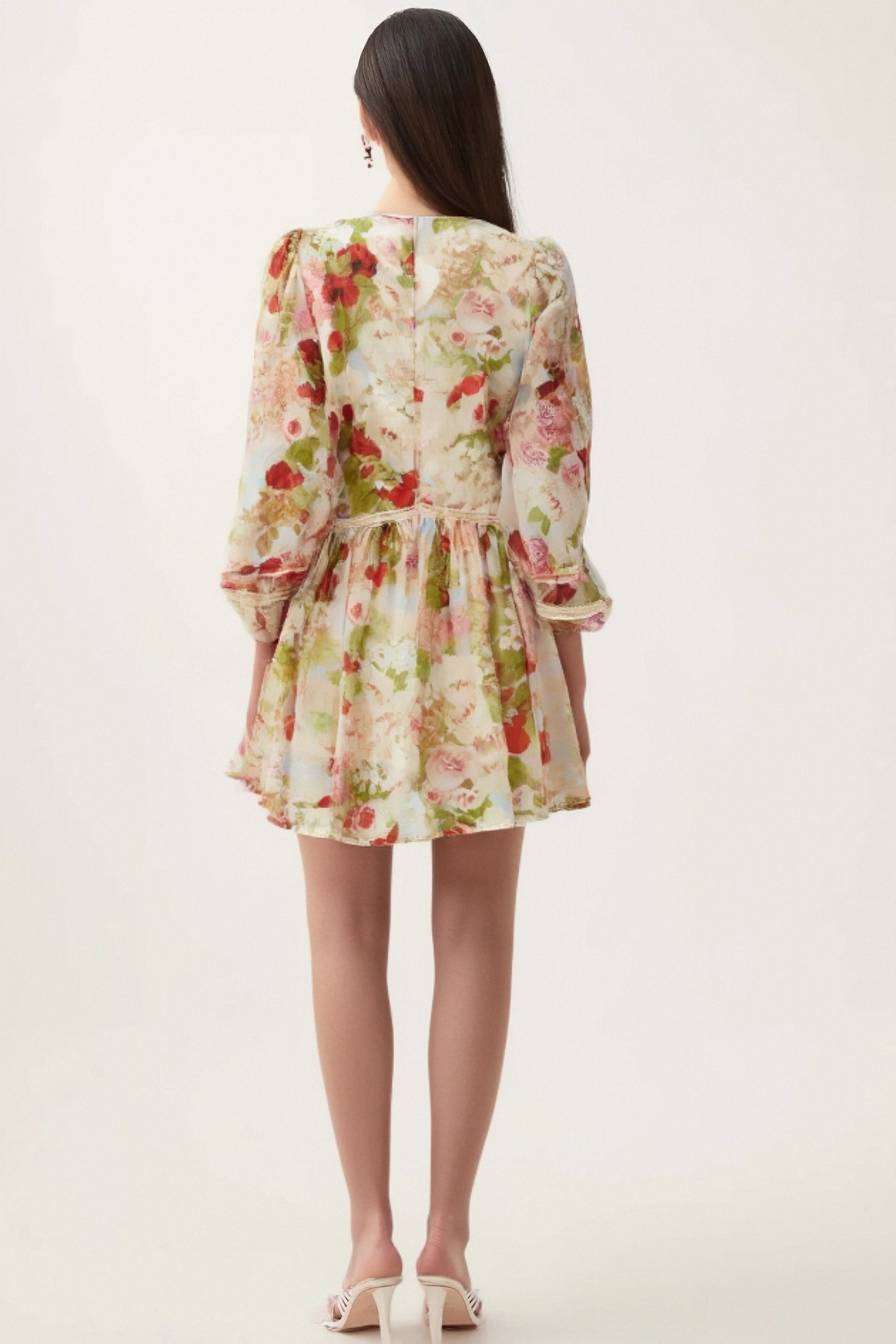 Floral Print Lace Mini Dress - Ailis Women's Summer Party Cocktail Dress for Weddings & Date Nights