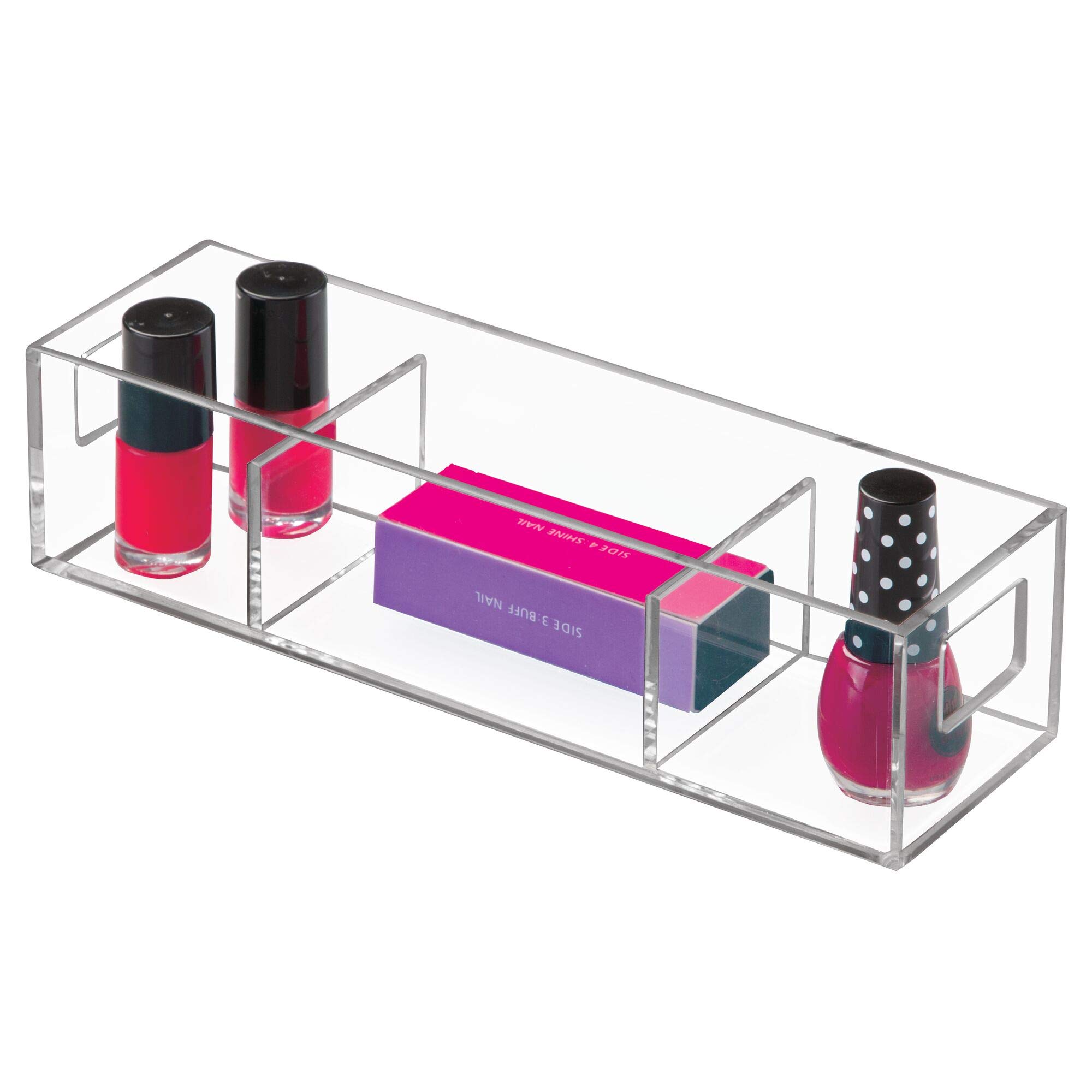 iDesign Clear Acrylic Vanity Organizer - Cosmetic Makeup Storage Box for Bathroom Countertop, Dresser & Travel | Holds Lipsticks, Brushes & Skincare Products