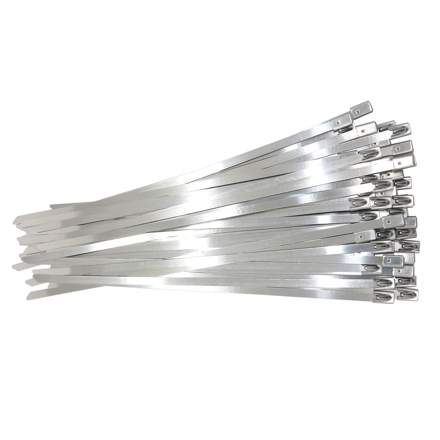 Heavy Duty Stainless Steel Self-Locking Cable Zip Ties - 20 Inch (50 Pack) for Secure Wire Management, Outdoor Use & Industrial Applications