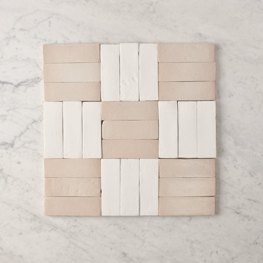 Noosa Gloss Zellige Taupe Tile - Premium Ceramic Wall & Floor Tile for Bathroom, Kitchen Backsplash, and Shower Surrounds