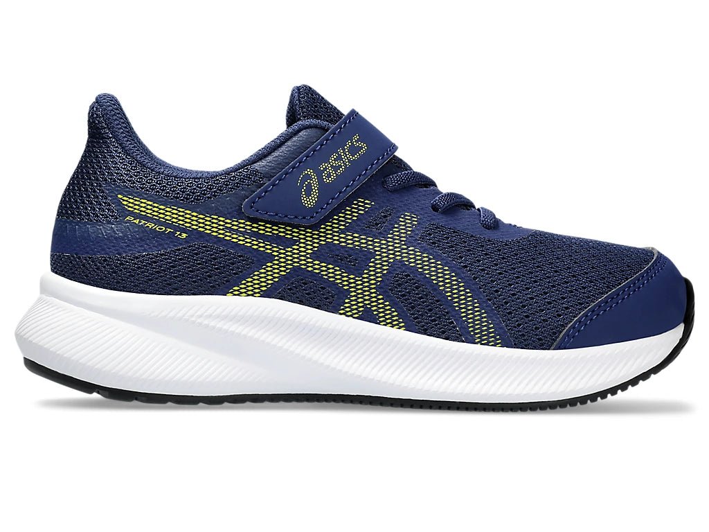 ASICS Kids Patriot 13 Running Shoes - Lightweight & Comfortable for Boys & Girls - Blue/Yellow - Perfect for School, Sports & Daily Activities
