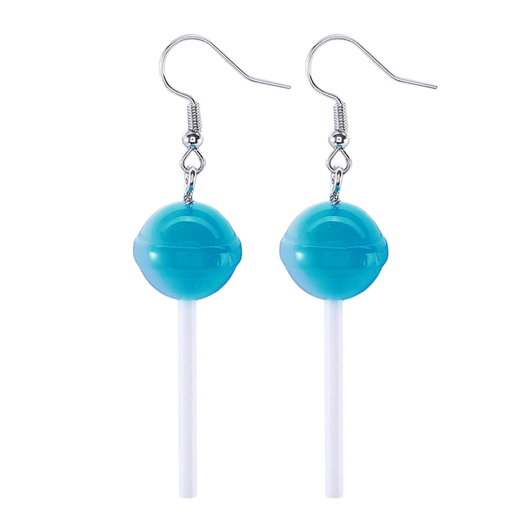 **Cute Resin Lollipop Drop Earrings for Women - Handmade Candy Color Simulation Food Dangle Earrings, Funny Cartoon Friendship Jewelry - Perfect for Parties, Gifts & Everyday Wear**