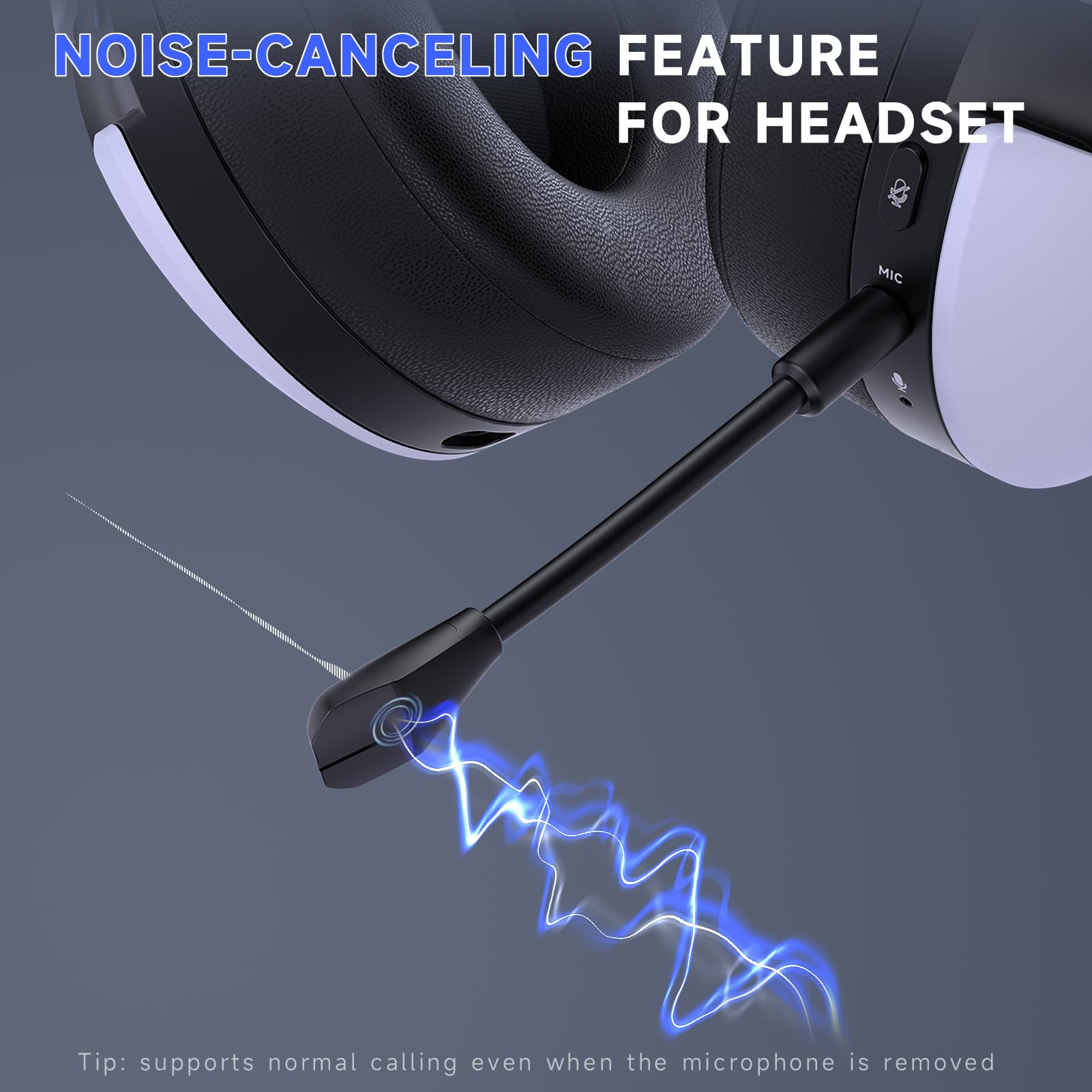 Wireless Gaming Headset for PS5, PS4, PC, Mac, Nintendo Switch - Bluetooth 5.3 Headphones with Noise Cancelling Mic, 45H Battery, RGB Lighting (White) - Perfect for Elden Ring, Fortnite & Online Gaming