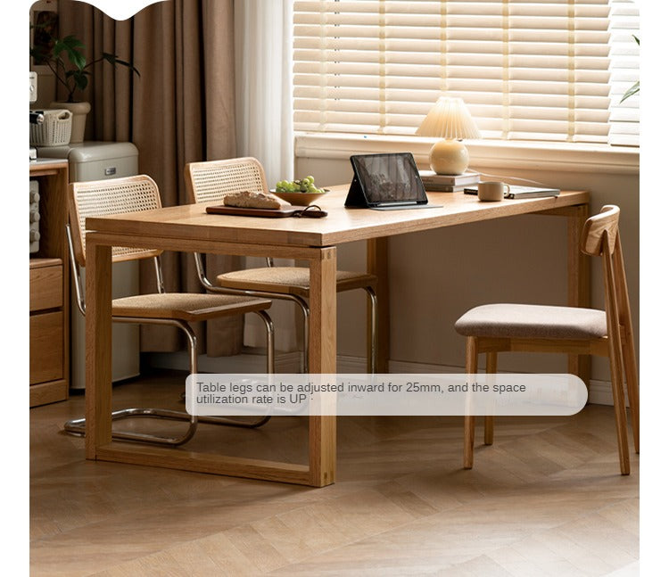 Solid Wood Dining Table - Beech & Oak Large Farmhouse Table for 8 - Perfect for Family Gatherings & Dinner Parties