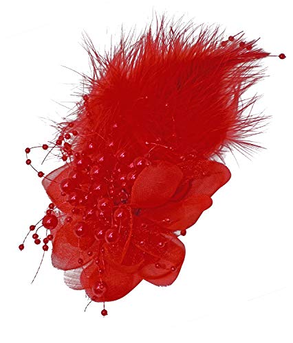 AASA Women's Hair Clip & Brooch Set - Fashionable Hair Accessories for Women and Girls (Red, M-3) - Perfect for Weddings, Parties, and Daily Styling