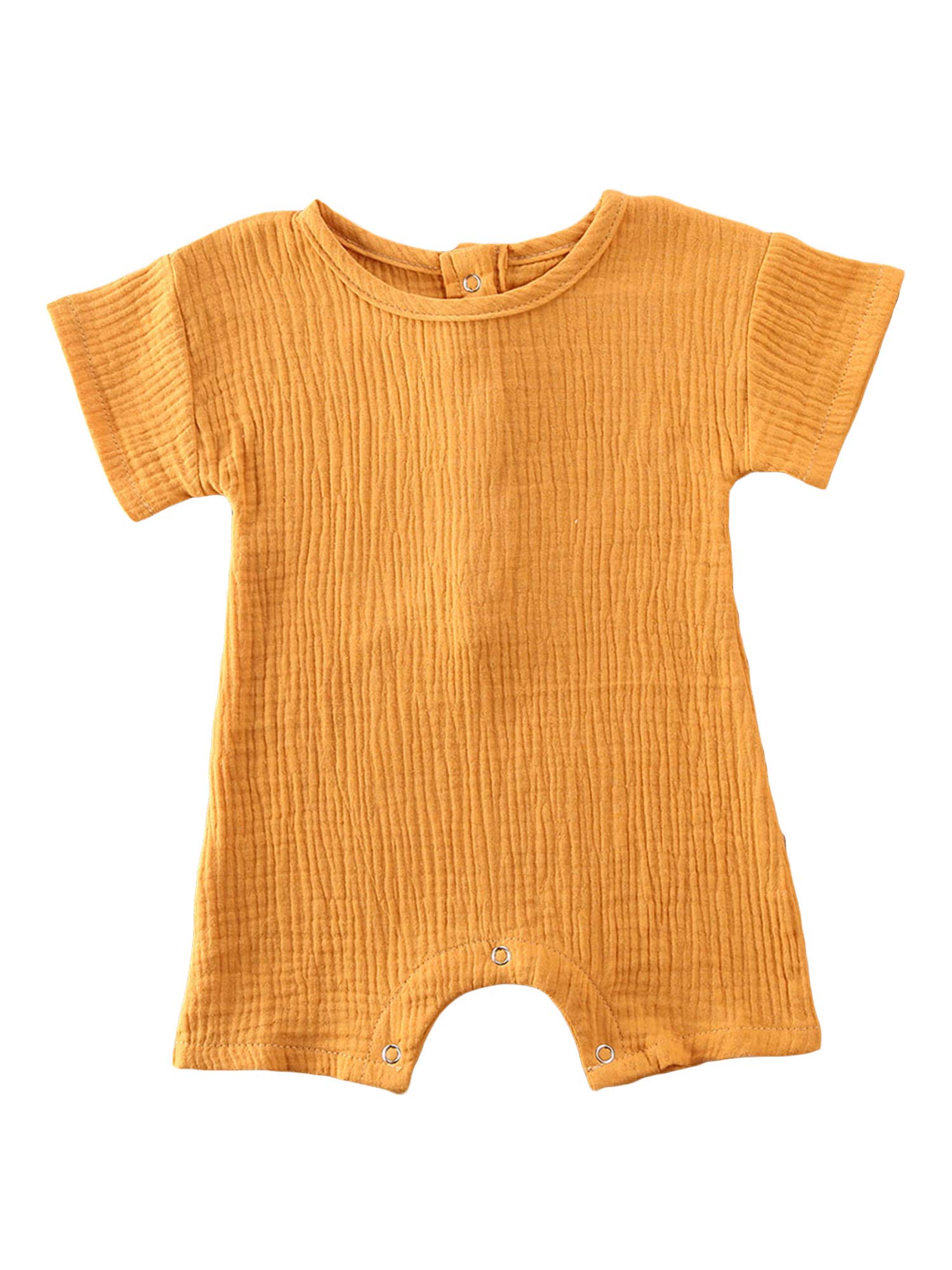 Iddolaka Baby Cotton Linen Romper - Soft Newborn Jumpsuit for Girls & Boys | Short Sleeve One-Piece Outfit | Breathable Summer Bodysuit for Playtime & Outdoor Activities