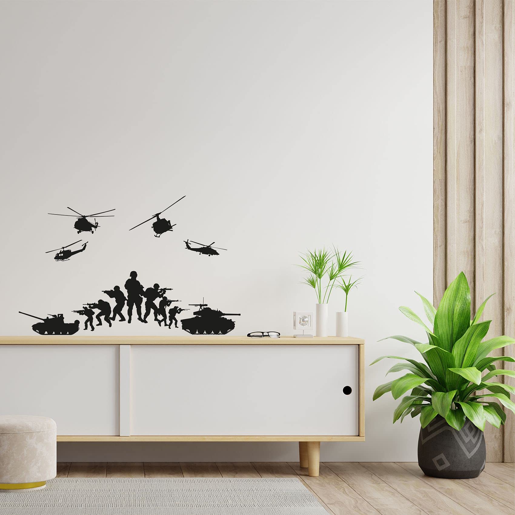 Military SWAT Team Army Soldier Vehicle Wall Decal Sticker - 24x40 Inch Vinyl Art for Boys & Girls Room, Bedroom, Playroom, Home Decor - Perfect for Kids' Room Themes & Wall Decorations