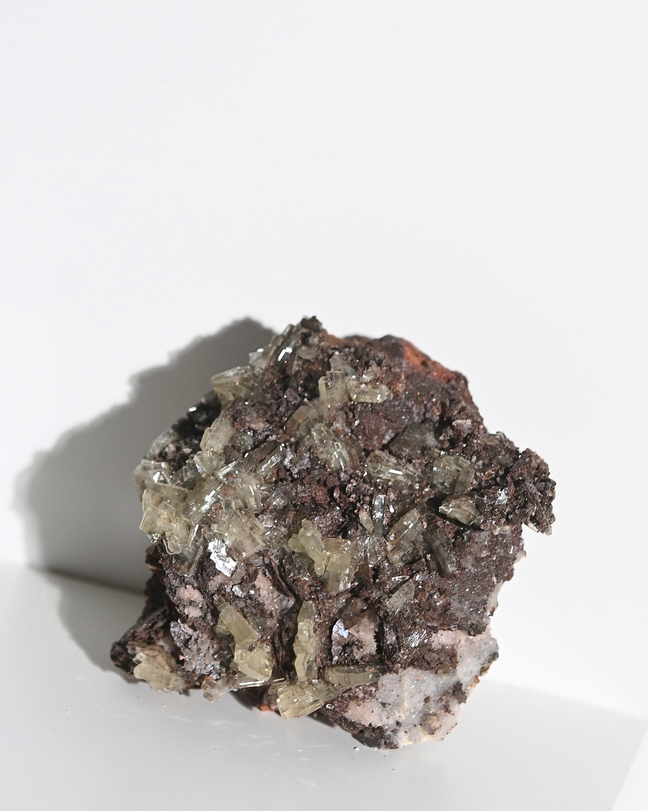 Natural Moroccan Crystalline Barite with Garnet Specimen - Mineral Collection, Healing Crystal, Home Decor & Gift Idea for Rock Enthusiasts