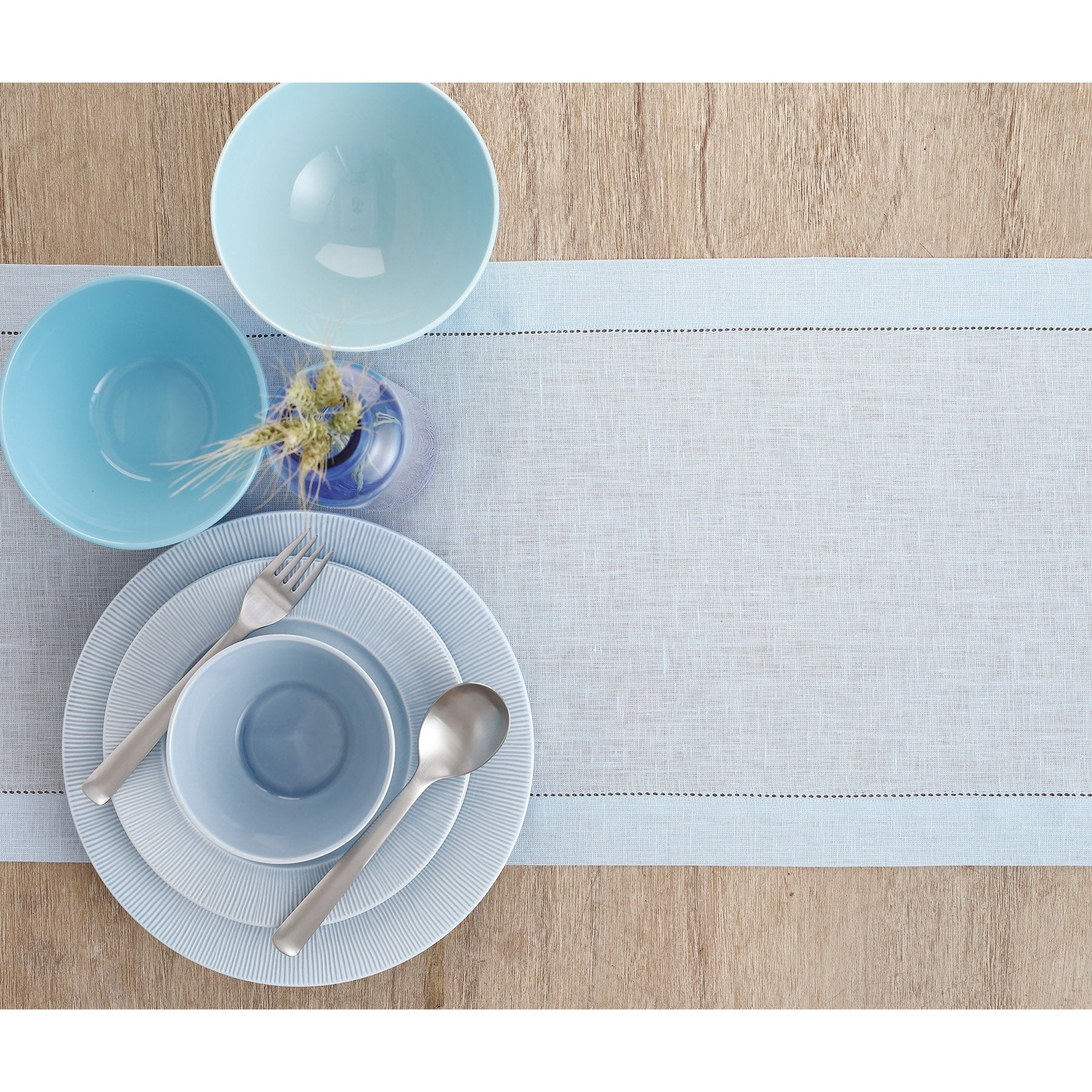 Elegant Classic Hemstitch Table Runner - Premium Linen Dining Decor for Weddings, Parties & Home Styling