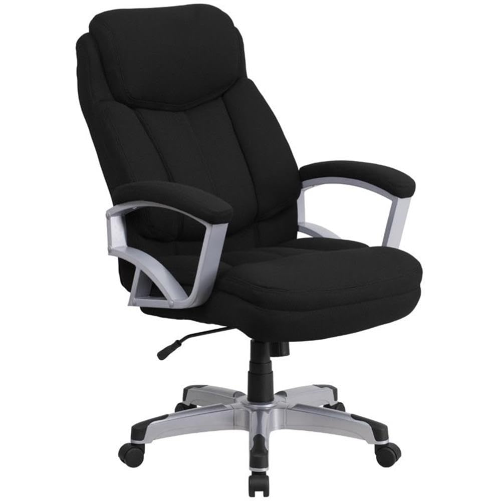 UrbanPro Big and Tall Fabric Swivel Office Chair - Ergonomic Executive Chair with Adjustable Height & Lumbar Support, Black - Perfect for Home Office, Gaming & Workspace Comfort