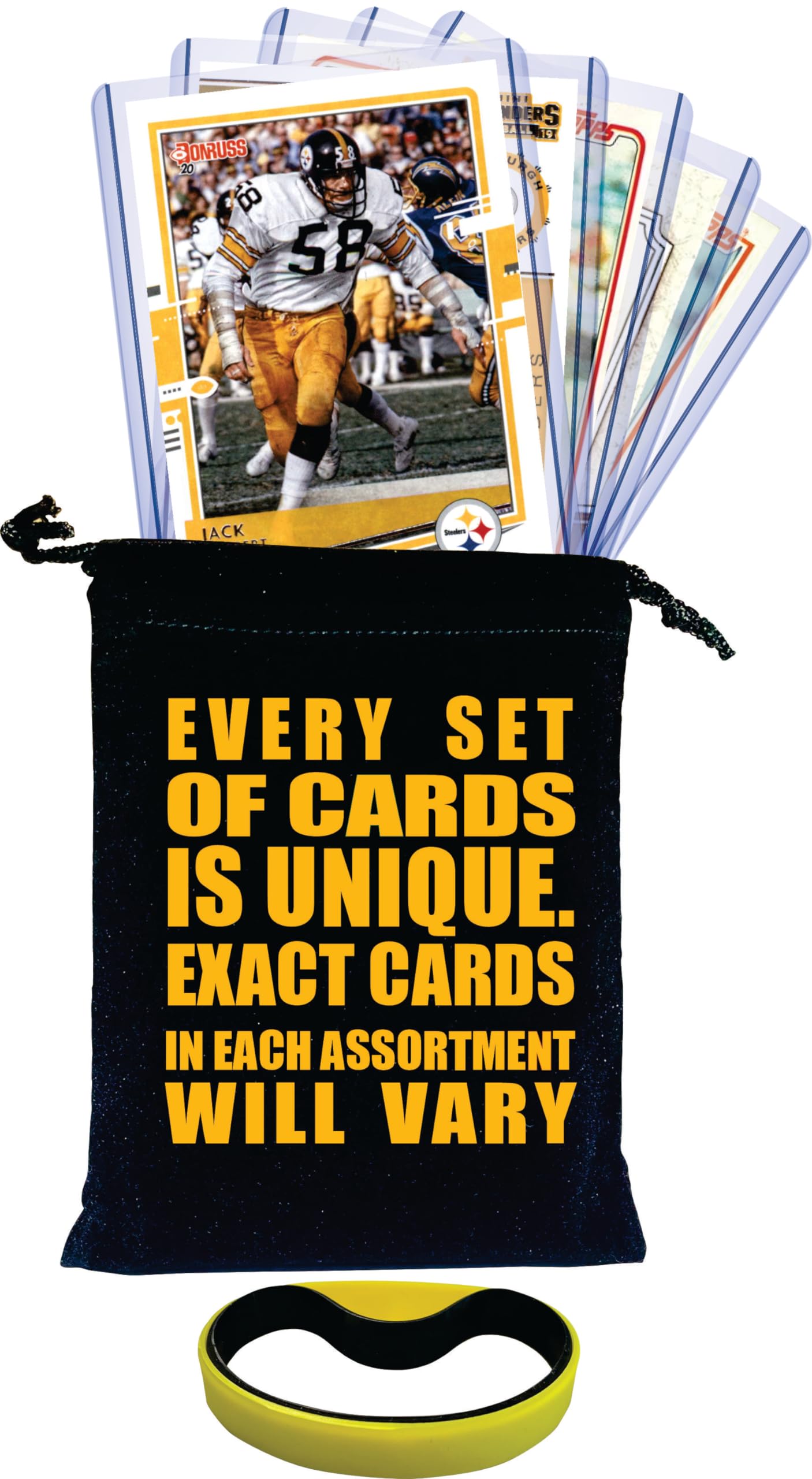 Jack Lambert (5) Assorted Pittsburgh Steelers Football Cards Gift Pack - Perfect for Collectors, Fans & Sports Memorabilia Enthusiasts - Great for Gifts, Display & Trading