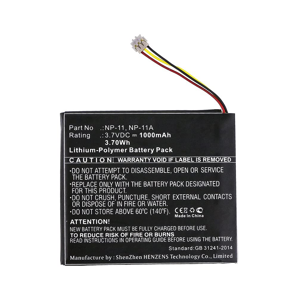 Synergy High Capacity 1000mAh Li-Polymer Replacement Battery for Casio TR-M11 Digital Camera - Compatible with NP-11, NP-11A & LIS1639CSPC Models - Perfect for Travel Photography, Vlogging & Extended Shooting Sessions