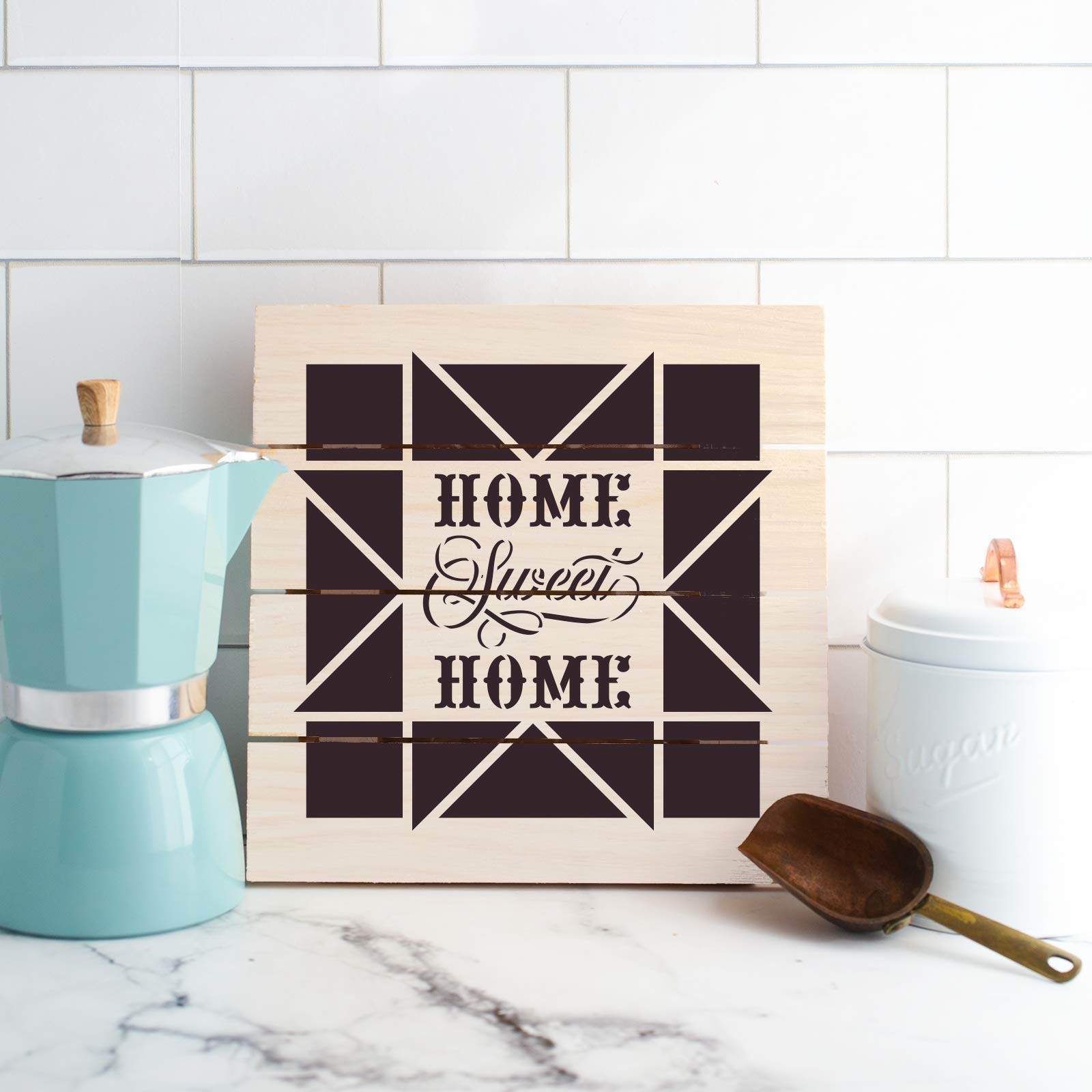 Home Sweet Home Barn Quilt Stencil - DIY Wooden Sign Art Template for Country Decor, Wall Painting & Craft Projects | Perfect for Farmhouse, Rustic Home Decor & Gift Making