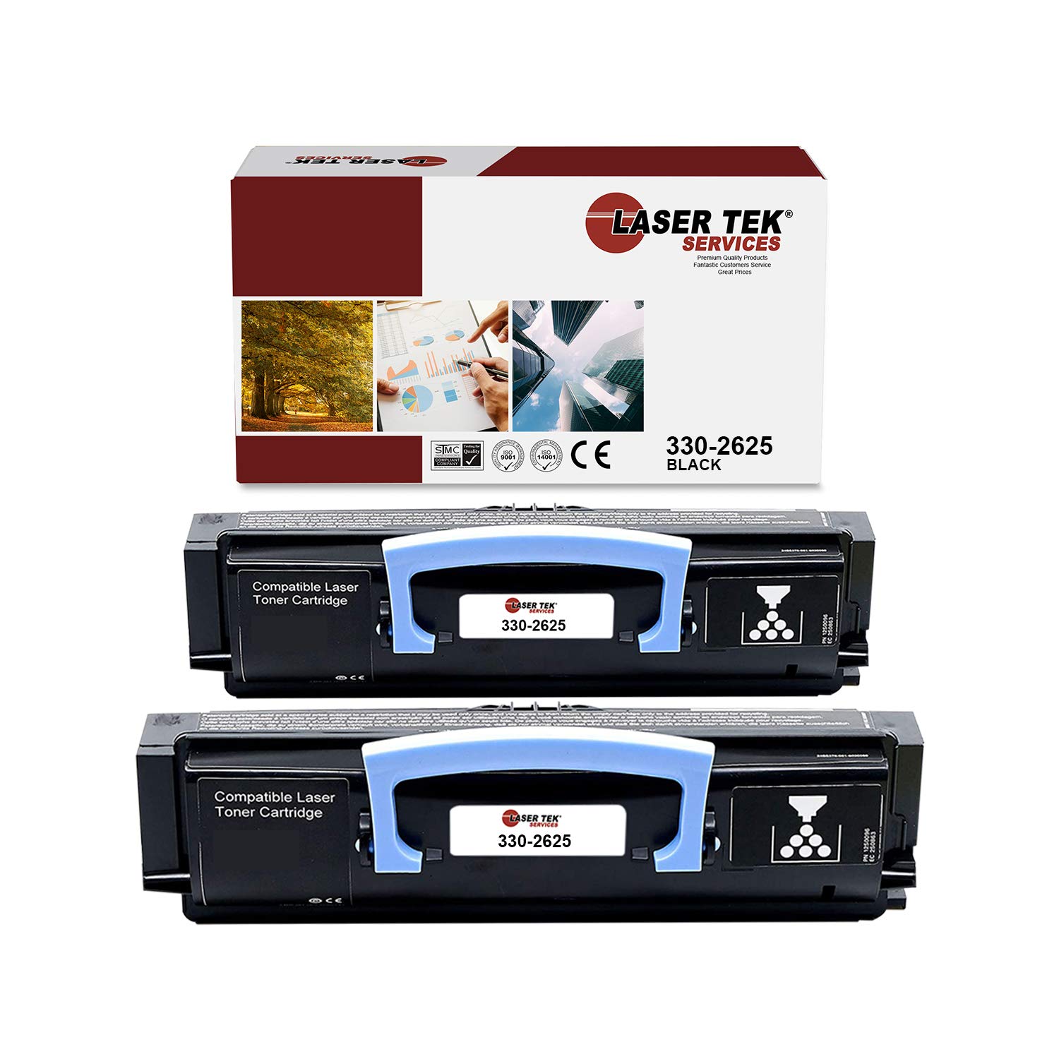 High-Yield Dell 2330d 2330dn 2350d 2350dn Compatible Toner Cartridge (2-Pack, Black) - 6000 Page Capacity | Laser Tek Services Replacement for Office & Home Printing Needs