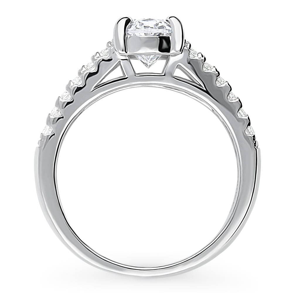 BERRICLE 2.7 Carat Oval Cut Cubic Zirconia Sterling Silver Solitaire Engagement Ring for Women, Rhodium Plated Wedding Promise Ring, Size 4-10 - Perfect for Proposals, Anniversaries & Special Occasions