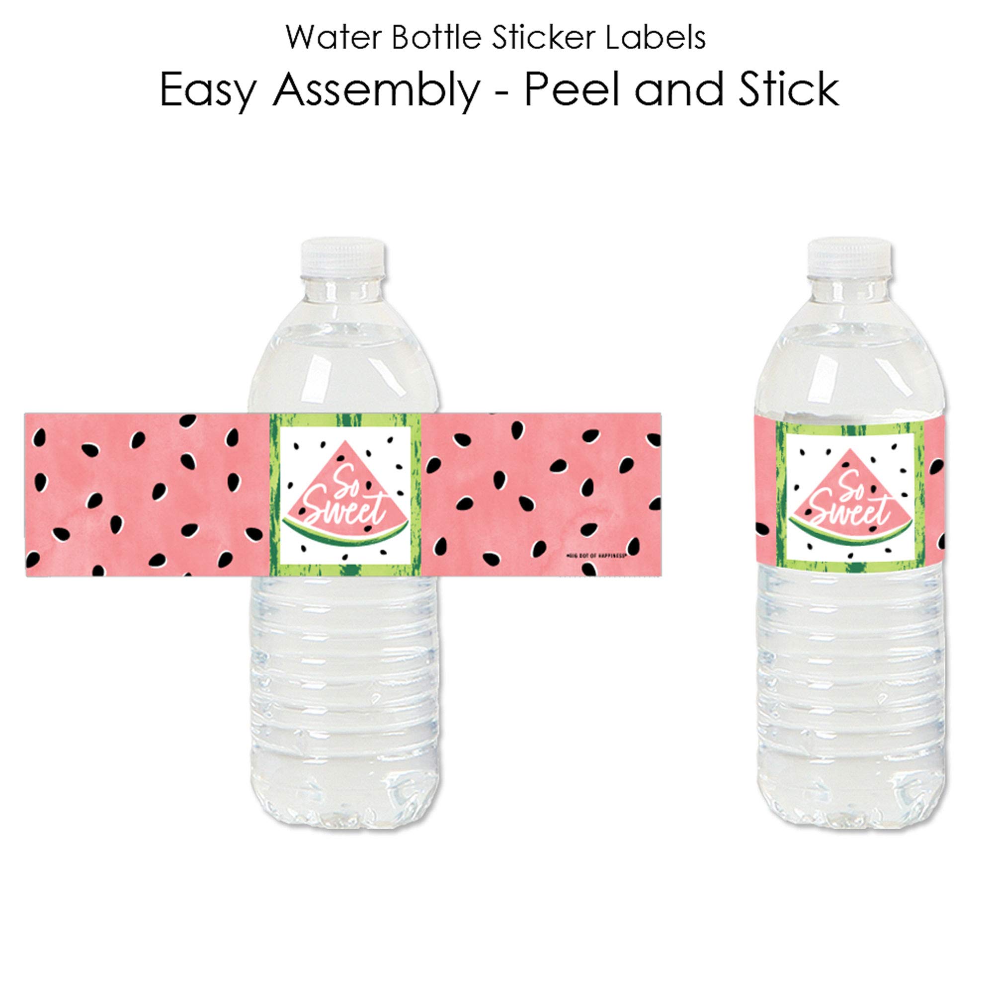Sweet Watermelon Fruit Party Water Bottle Sticker Labels - Set of 20 Cute Summer Drink Decals for Kids & Adults - Perfect for Water Bottles, Tumblers, Laptops & Party Favors