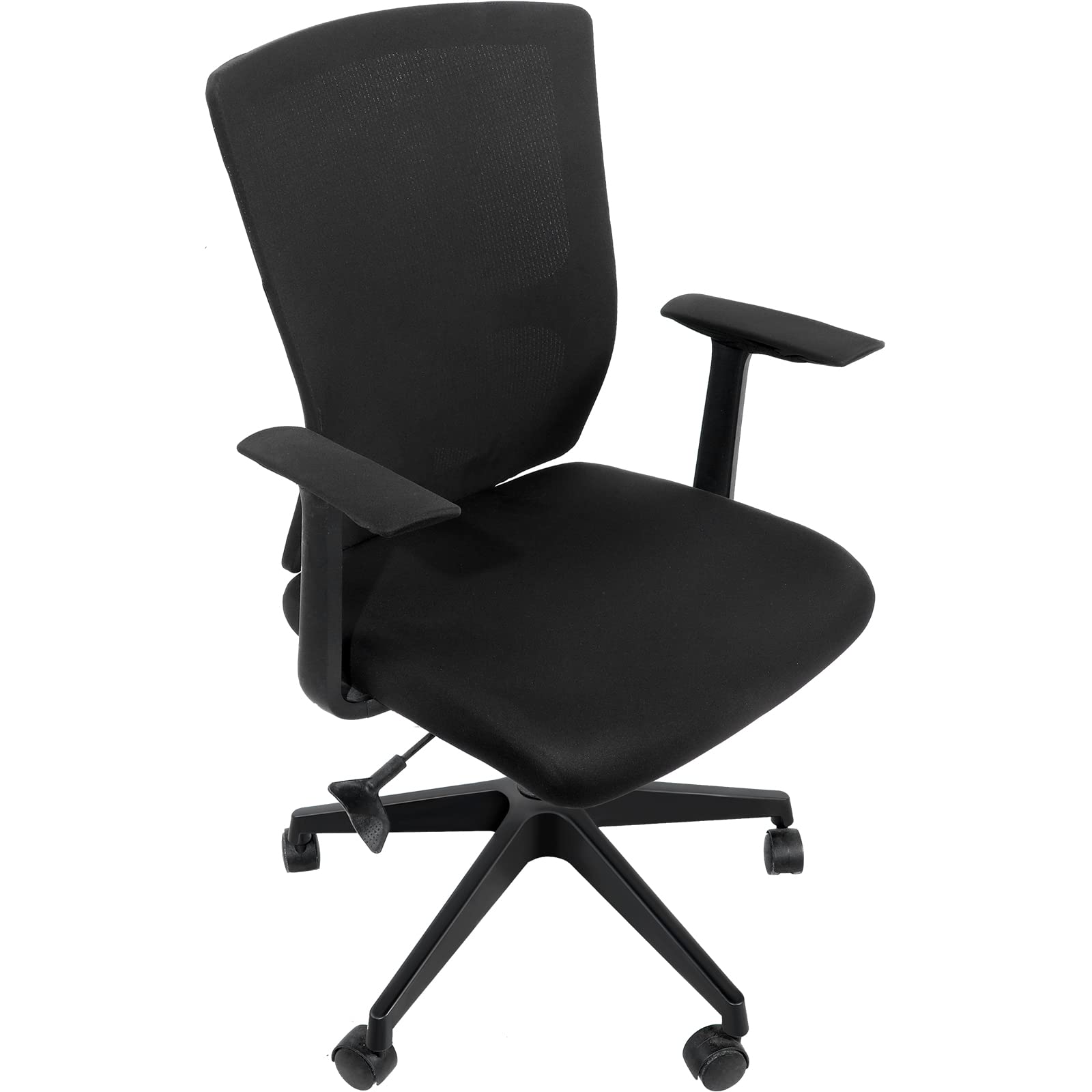 Stretchable Office Chair Cover with Armrest - Universal Fit for Desks & Rotating Chairs (Black) - Home & Office Use