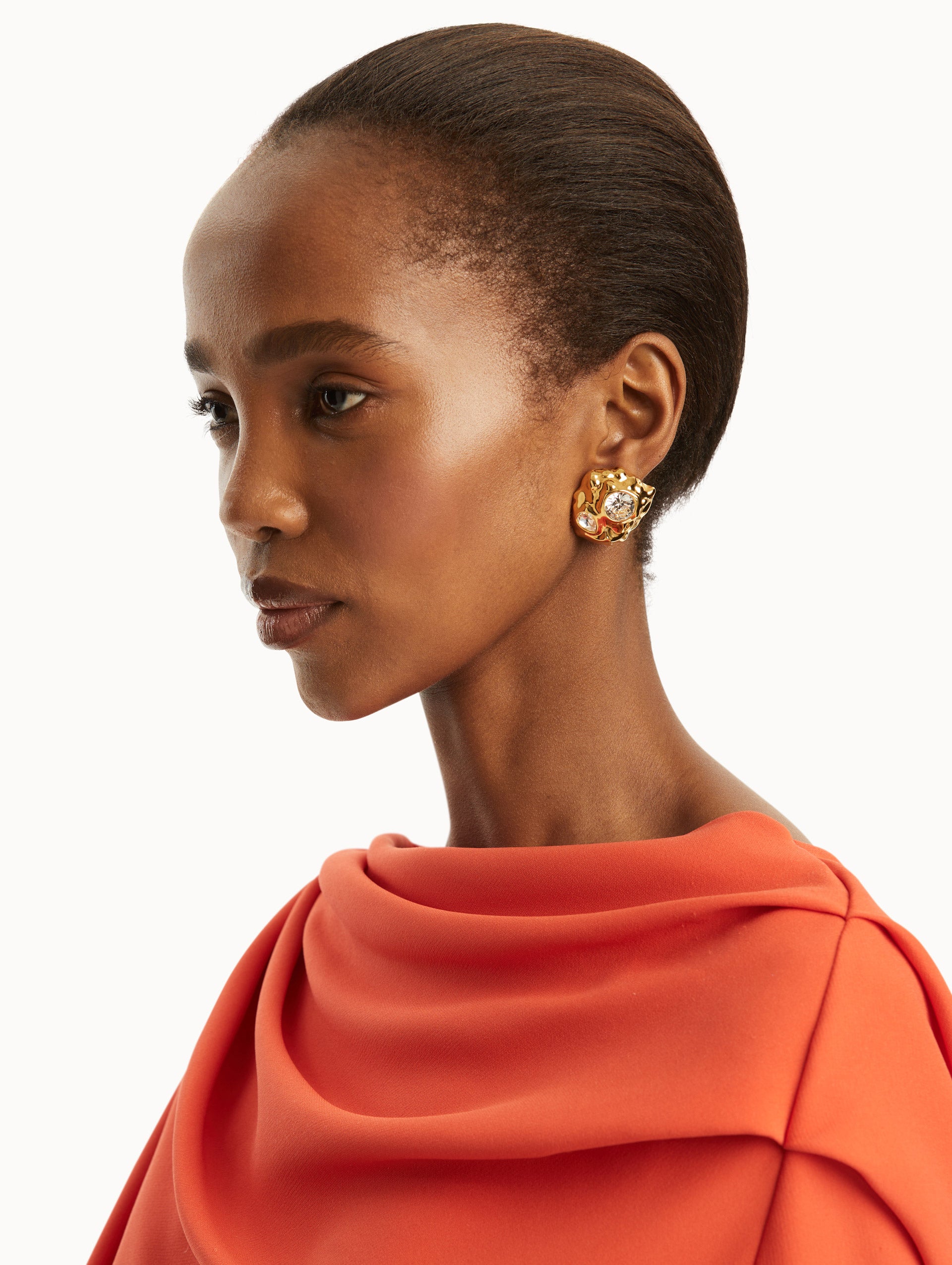 Textured Metal Clip-On Earrings for Women - Stylish Non-Pierced Fashion Jewelry - Perfect for Parties, Weddings & Everyday Wear