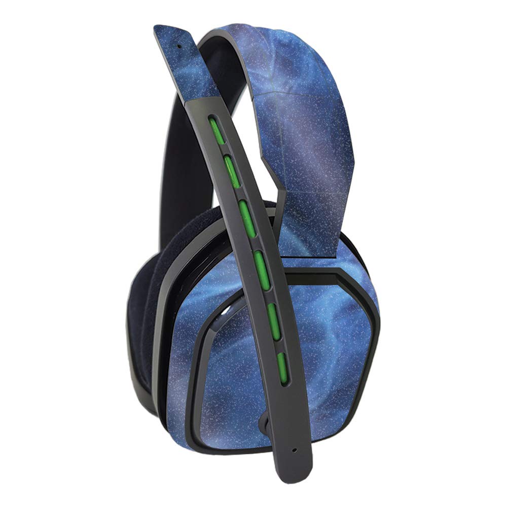 MightySkins Glossy Glitter Skin Cover for Astro A10 Gaming Headset - Blue Mystic Flames Design | Protective & Durable High-Gloss Finish | Easy to Apply & Remove | Made in USA | Perfect for Gamers, Streamers & Headset Customization