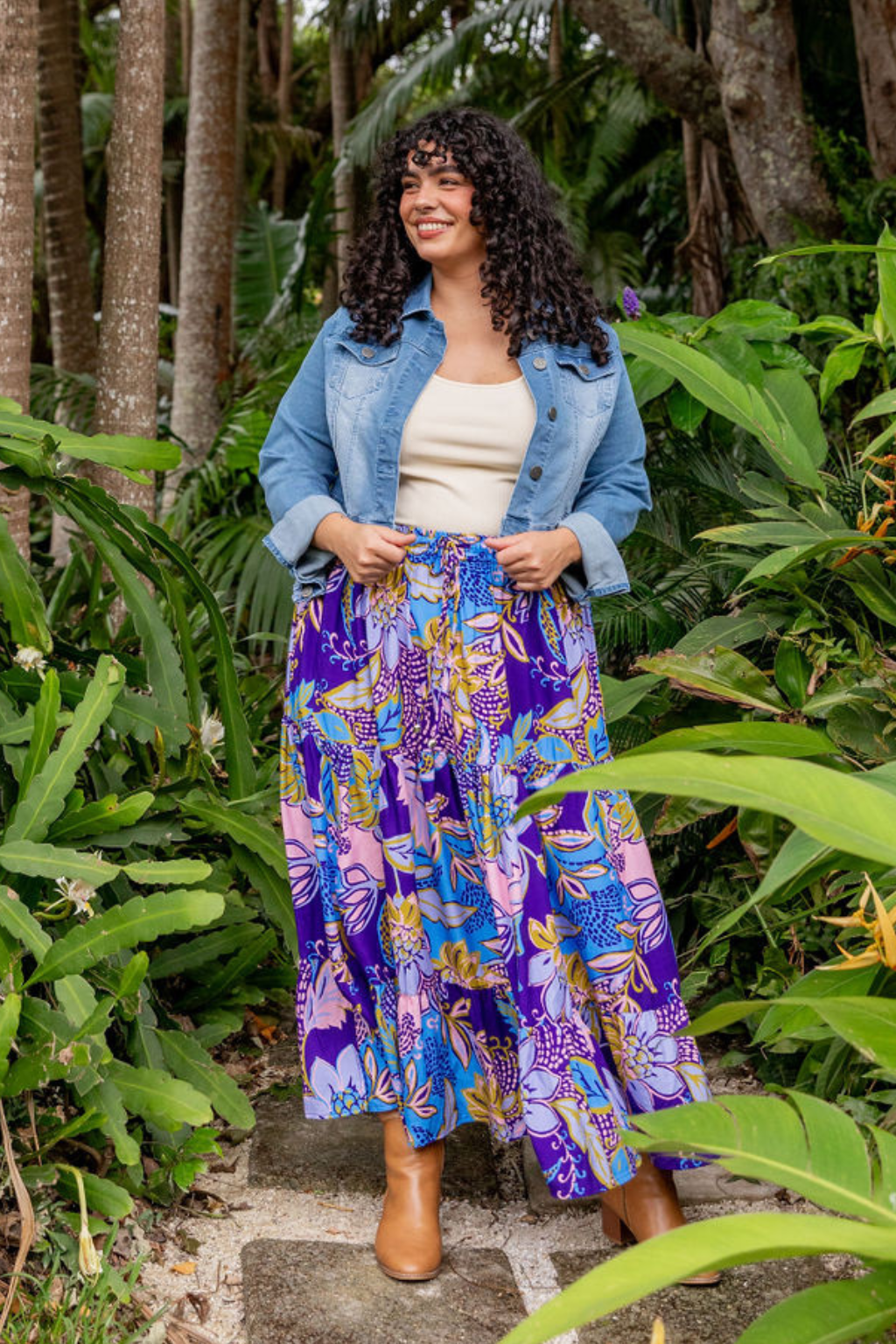 Stylish Carrie Skirt in Kosum - Women's Fashion A-Line Midi Skirt for Office, Party & Casual Wear