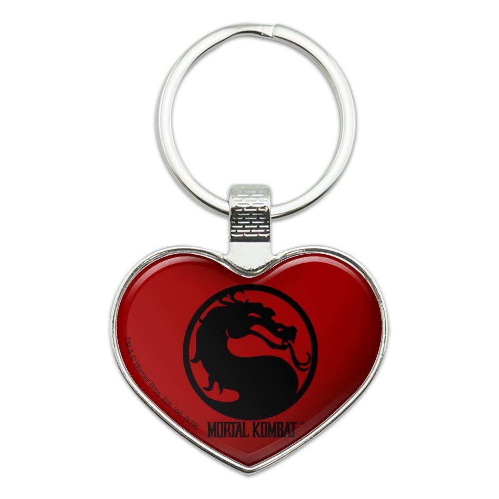 Mortal Kombat Heart Love Symbol Metal Keychain - Durable Key Ring for Gamers & Fans - Perfect for Cosplay, Gifts, and Everyday Carry