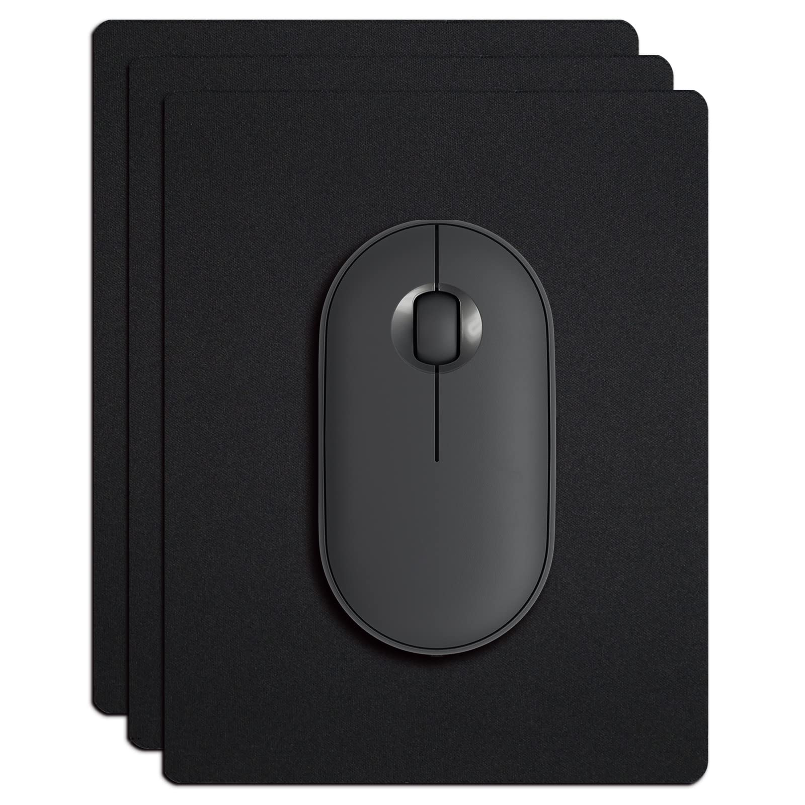 3-Pack Small Mouse Pad Set - Mini Non-Slip Rubber Base Mousepad for Wireless Mouse & Laptop (5.5