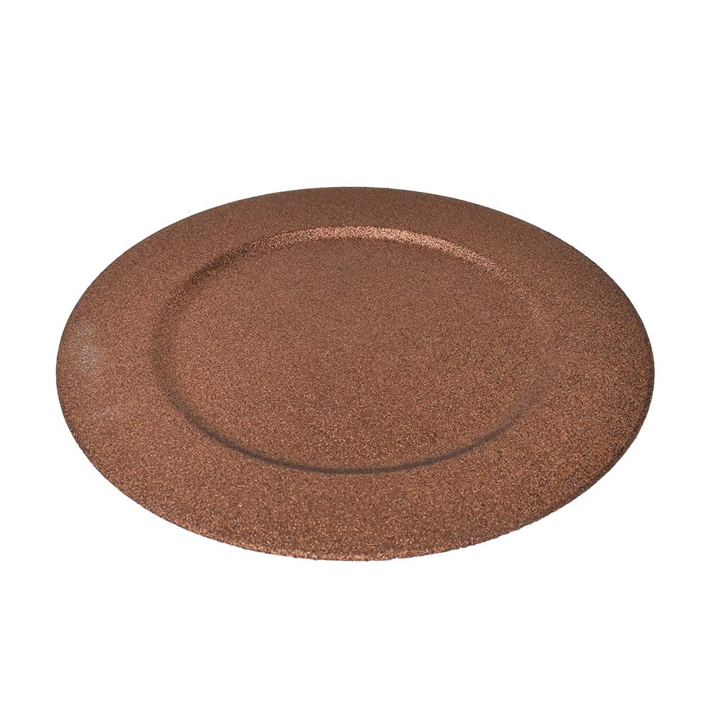 Homeford 13-Inch Glitter Round Charger Plate - Elegant Metallic Coffee Table Decor for Weddings, Parties & Holiday Dining