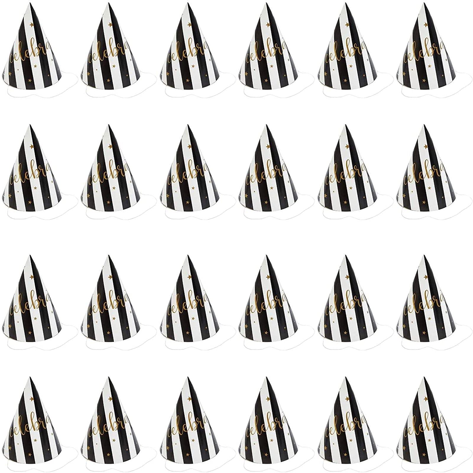 BLUE PANDA 24 Pack Birthday Party Hats for Girls & Boys - Colorful Paper Cone Party Hats (5x7 inch) - Perfect for Birthday Parties, Baby Showers & Celebrations