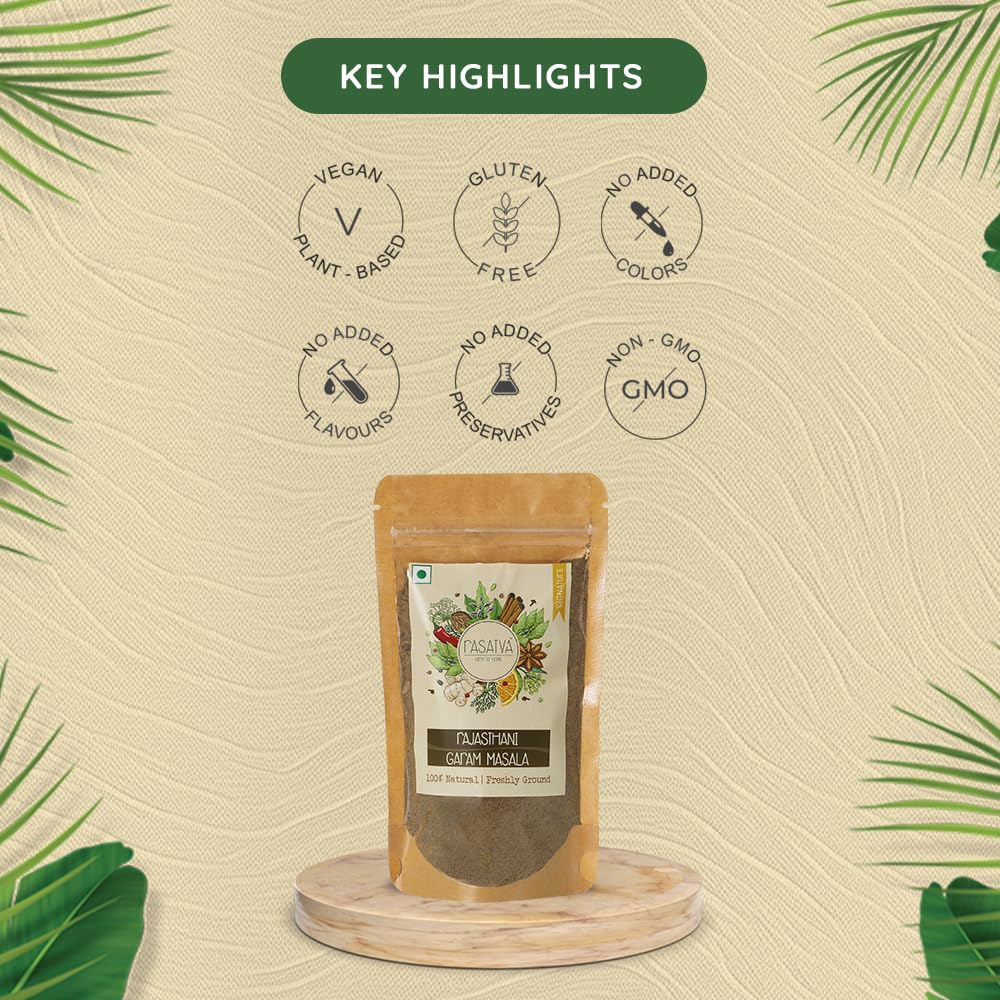 Premium Rajasthani Garam Masala Powder - 100% Natural, No Additives or Preservatives - Freshly Ground Spice Blend - 100g (Pack of 1) - Perfect for Indian Curries, Biryani & Authentic Home Cooking
