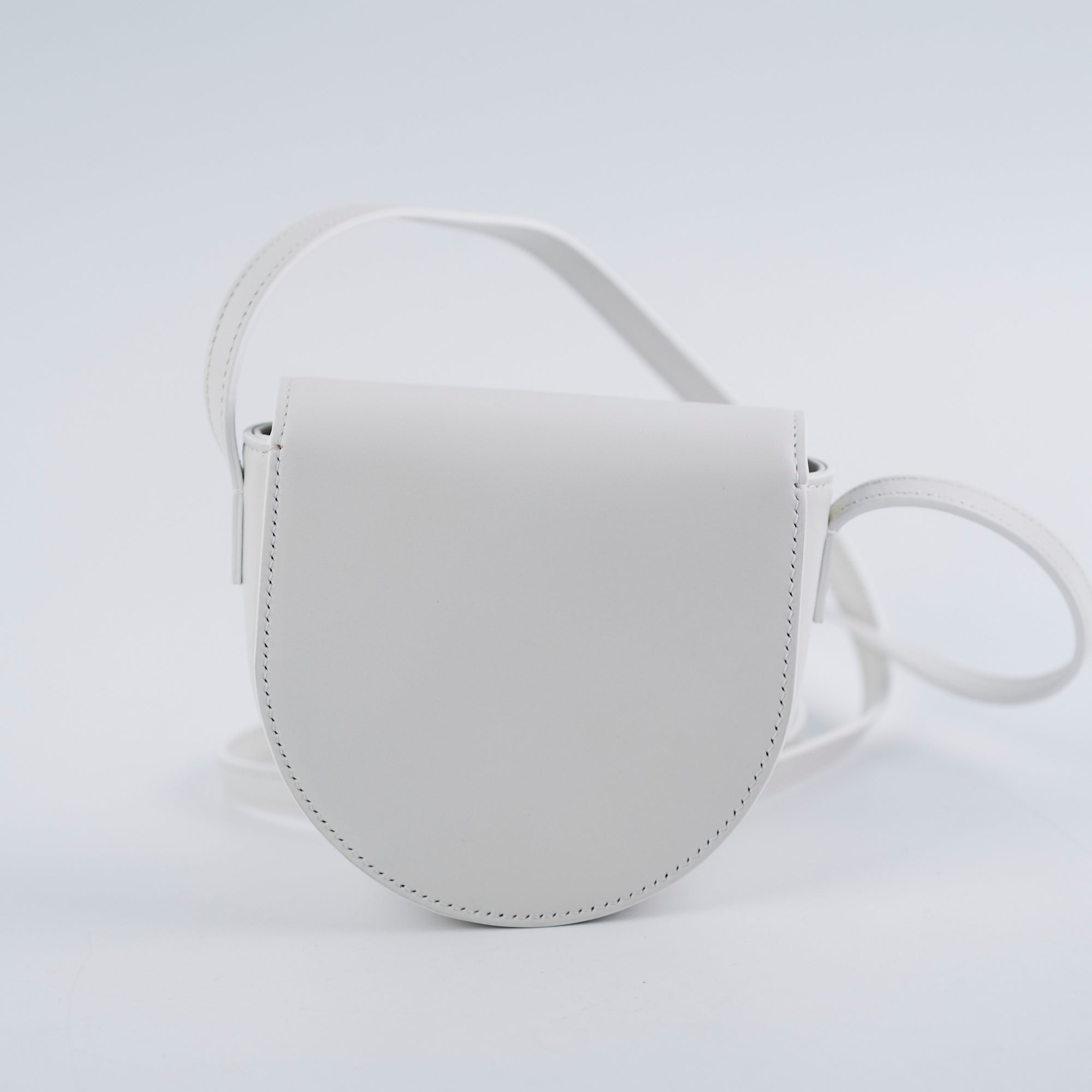 Celine Cuir Mini Triomphe White Leather Crossbody Bag for Women | Luxury Designer Handbag for Everyday Use, Date Night & Travel